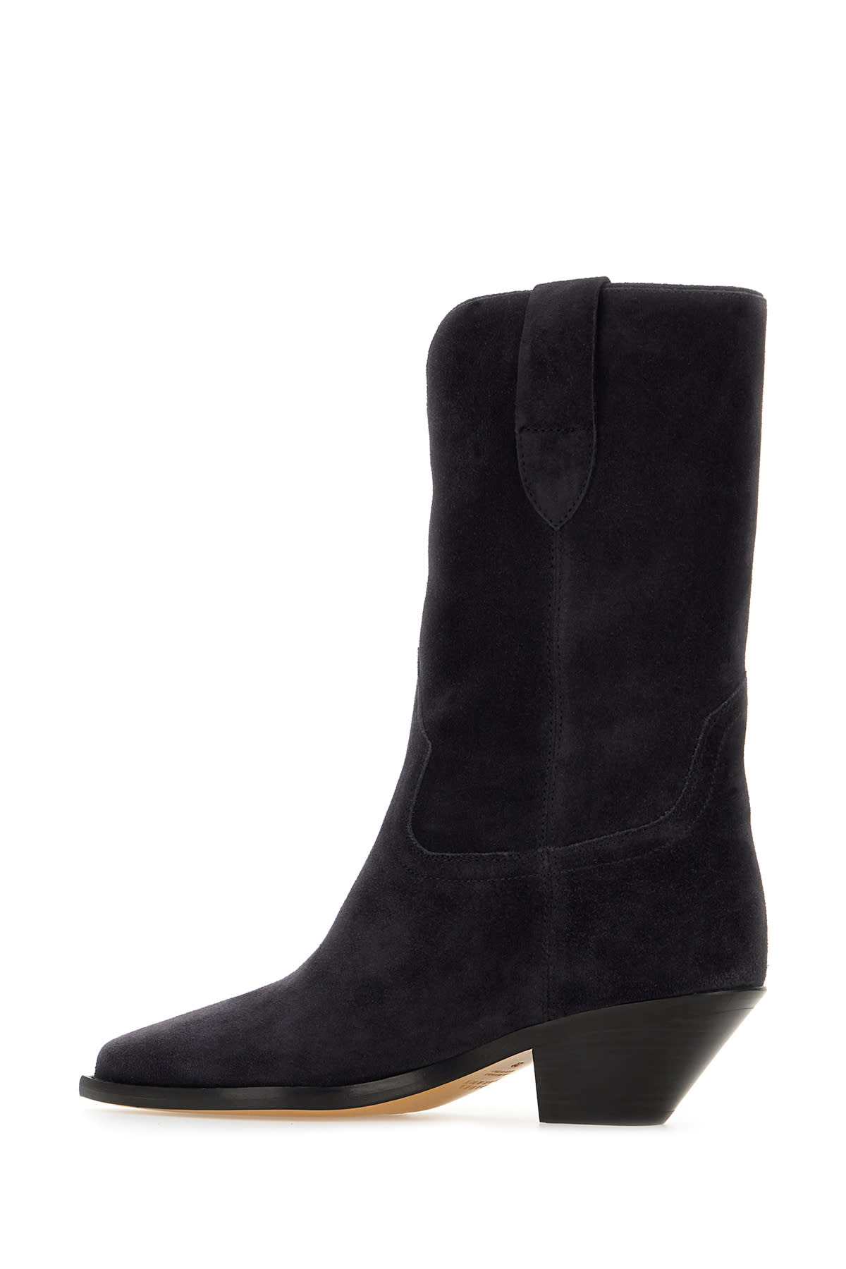 Shop Isabel Marant Black Suede Twist Boots In Faded Black