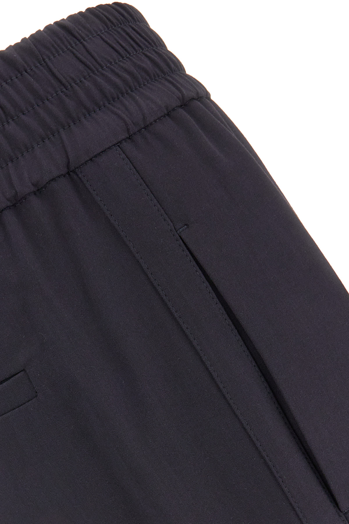 Brunello Cucinelli Midnight Blue Viscose Blend Pant In C2446