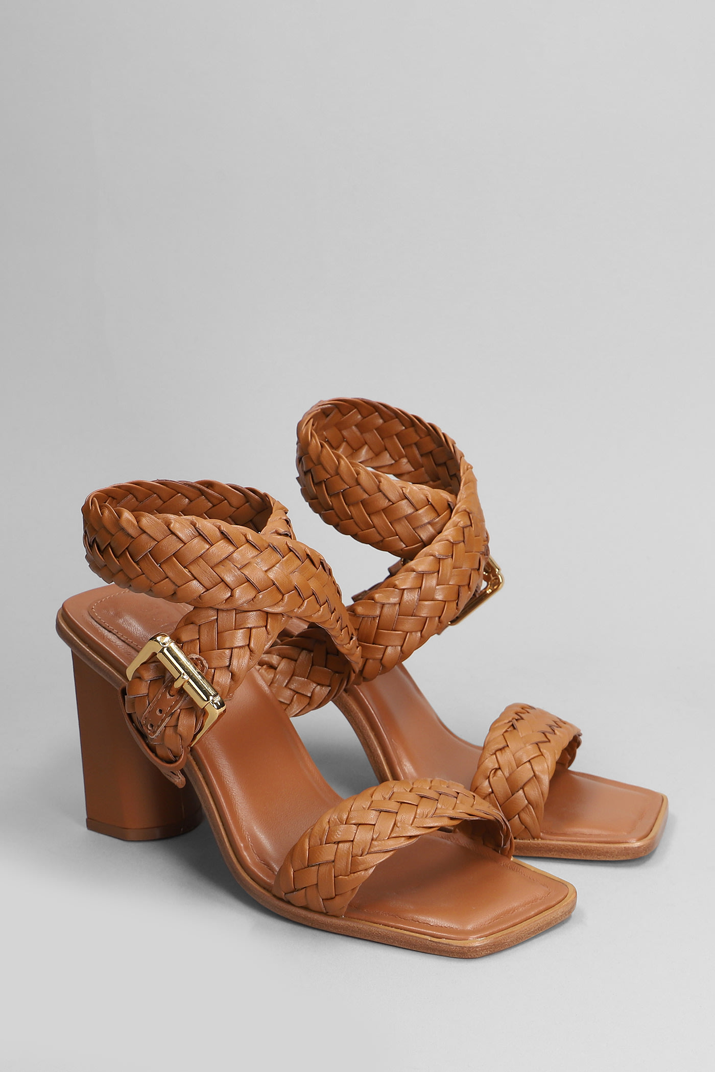 Shop Schutz Sandals In Leather Color Leather