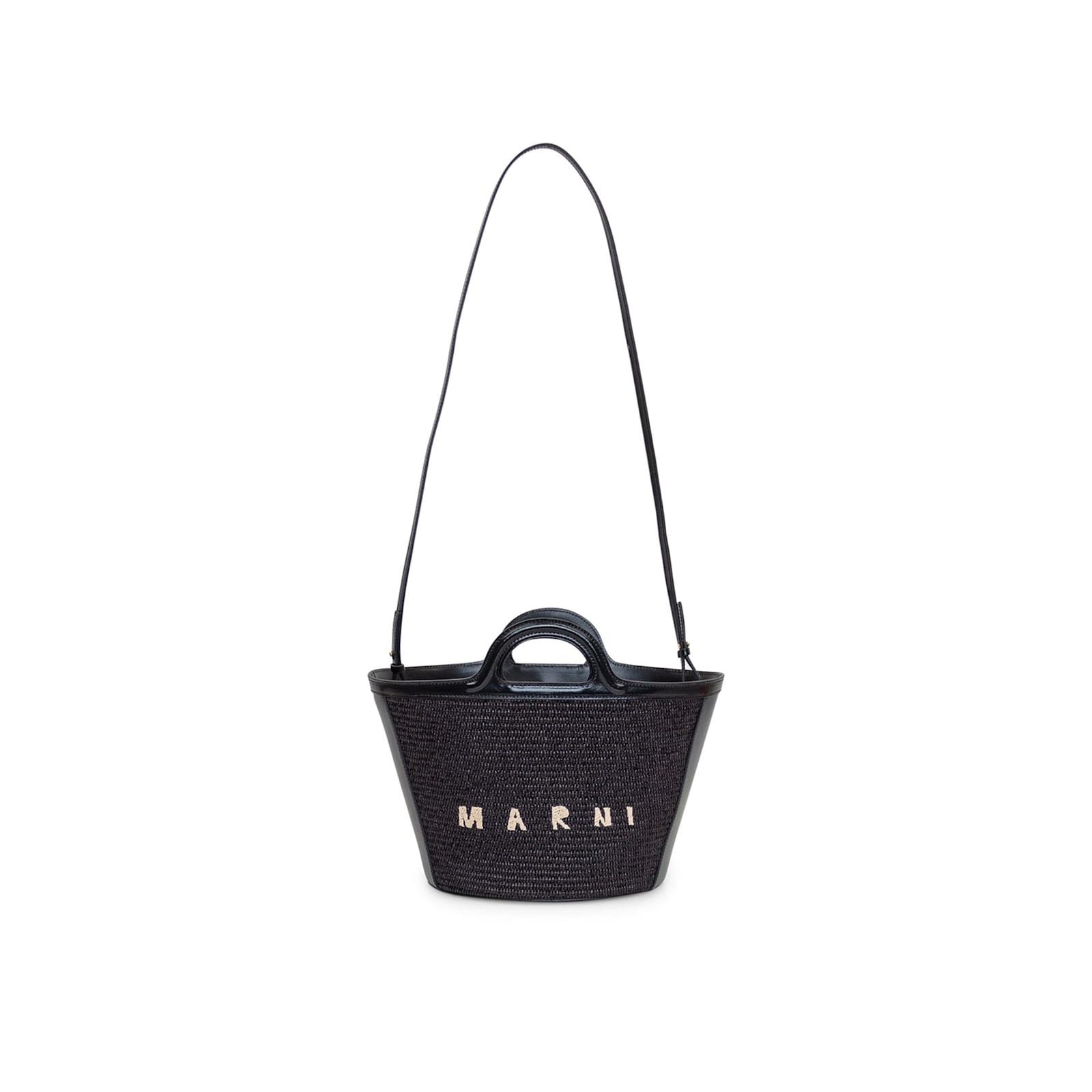 Shop Marni Tropicalia Logo Bag In Black