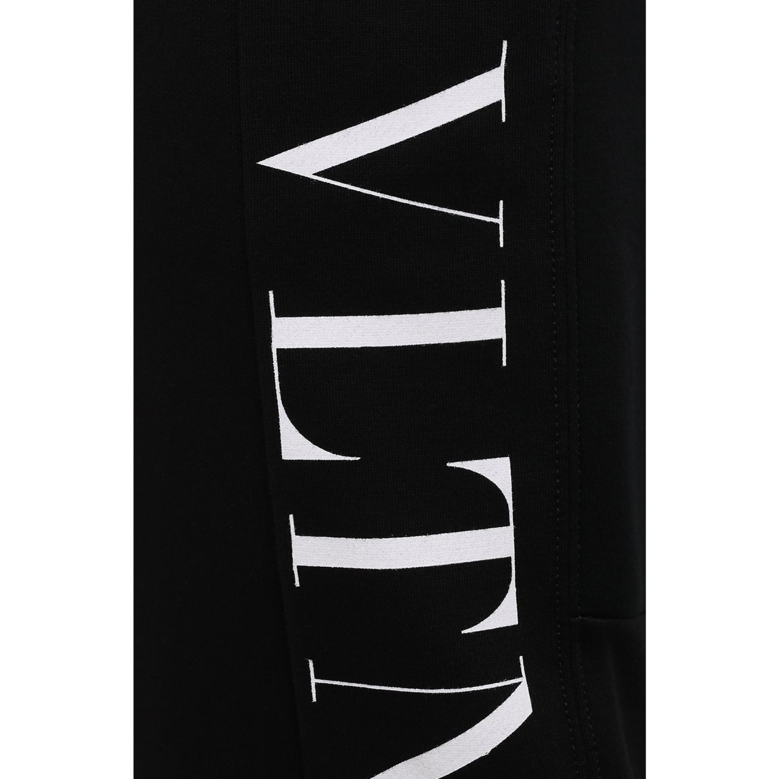 Shop Valentino Cotton Logo Pants In Black