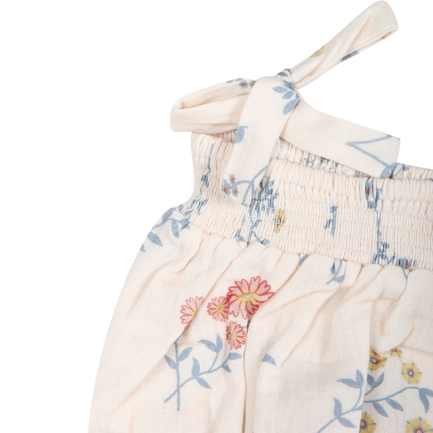 Shop Coco Au Lait Ivory Romper For Baby Girl With Flowers Print