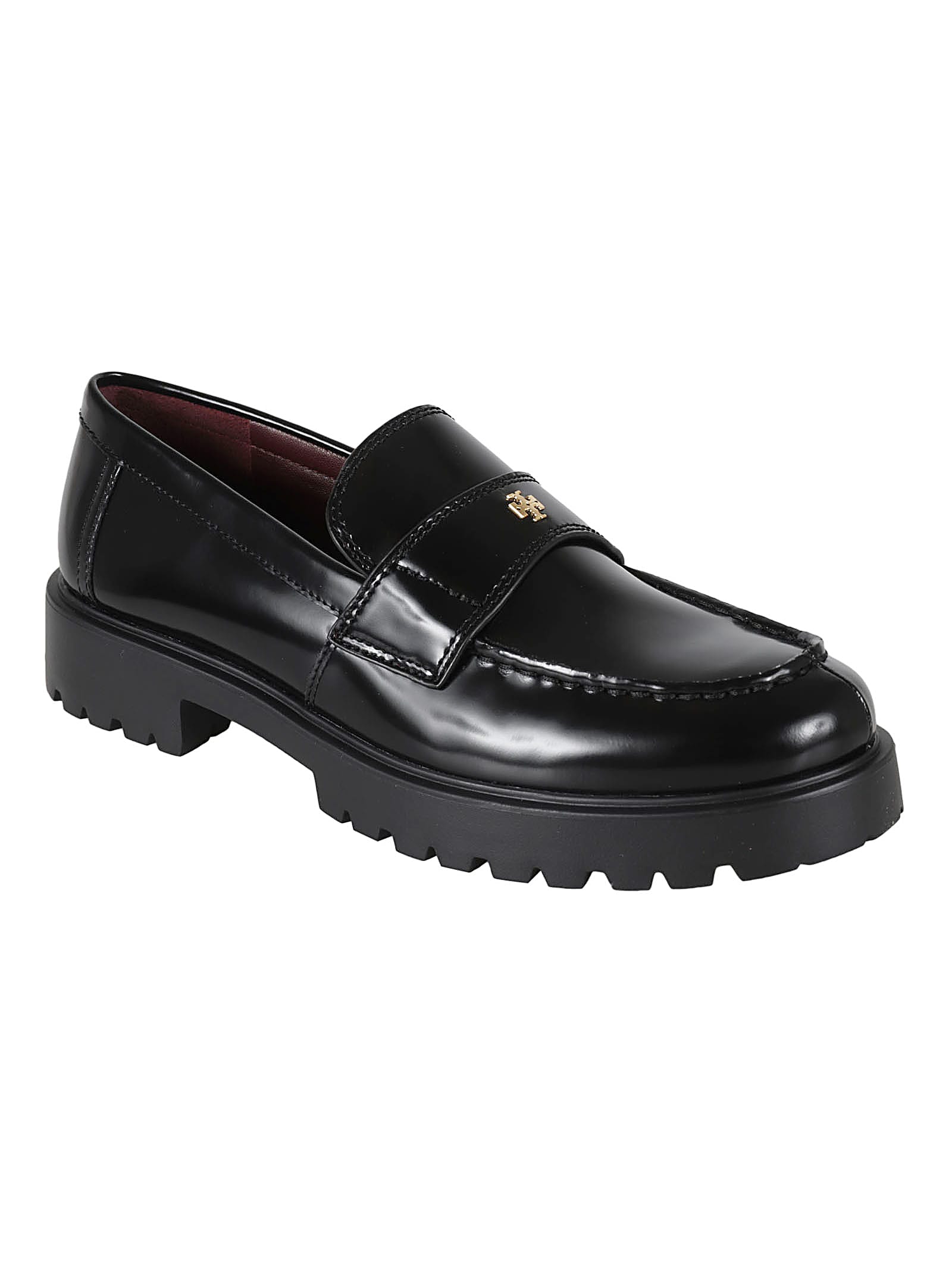 Shop Tory Burch Classic Logo Loafers In Perfect Black