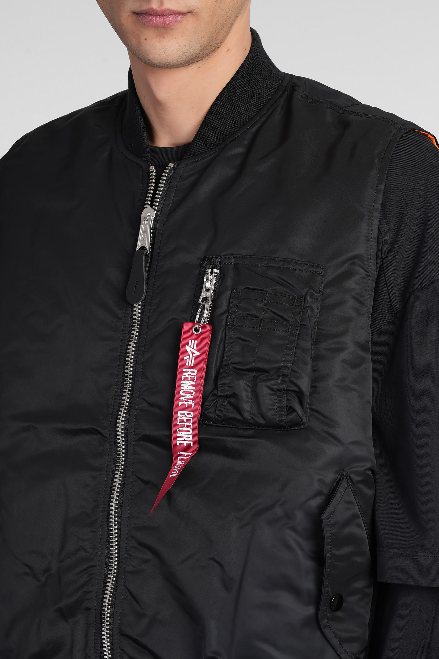 Shop Alpha Industries Ma-1 Vest Vest In Black Nylon