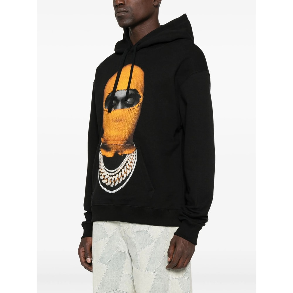 Ih Nom Uh Nit Hooded Cotton Sweatshirt Featuring Graphic Print In Black