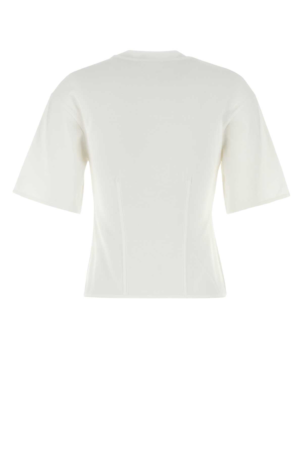 Alexander Mcqueen White Stretch Cotton T-shirt In White