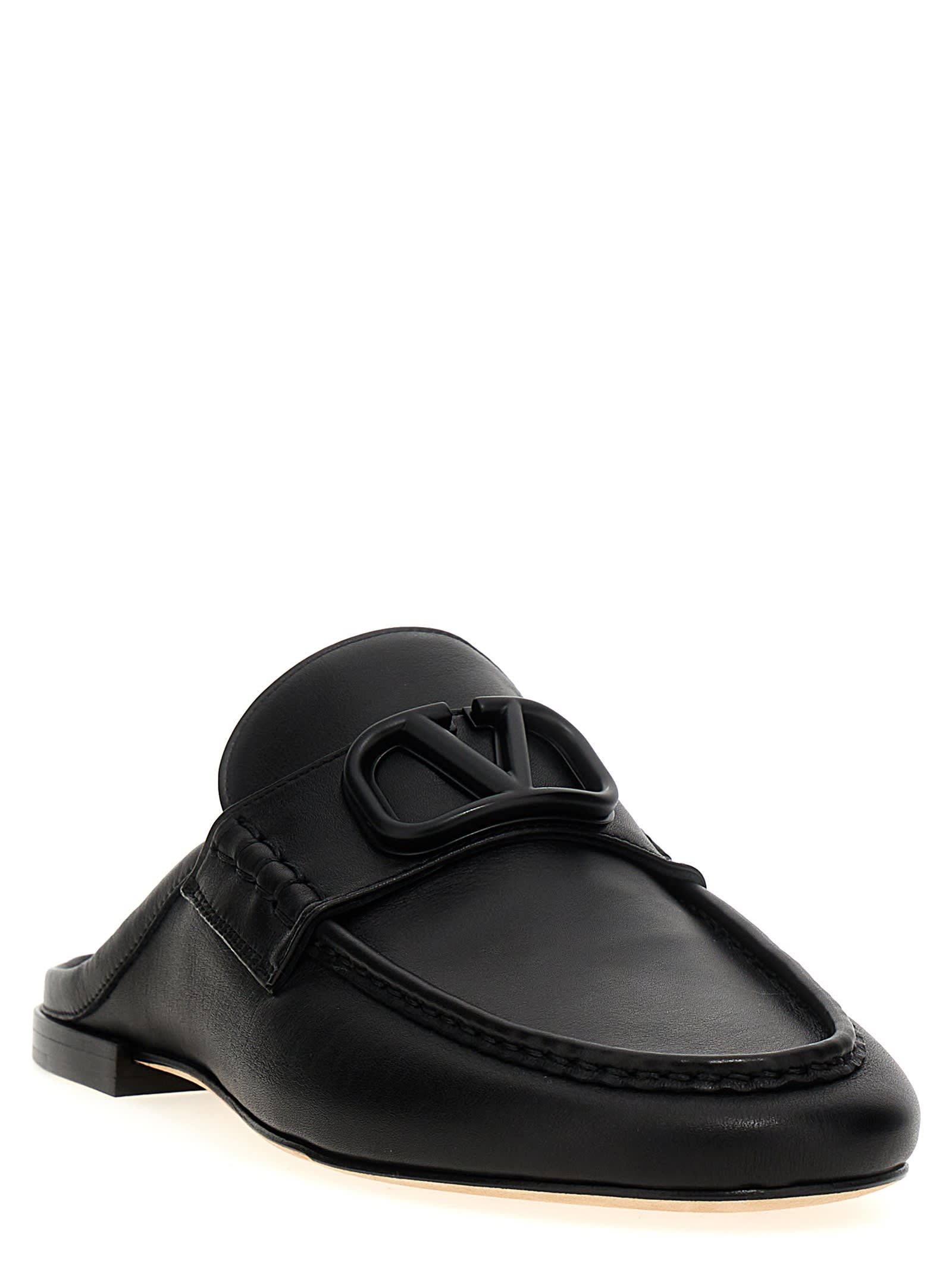 Shop Valentino Garavani Vlogo Signature Mules In Black