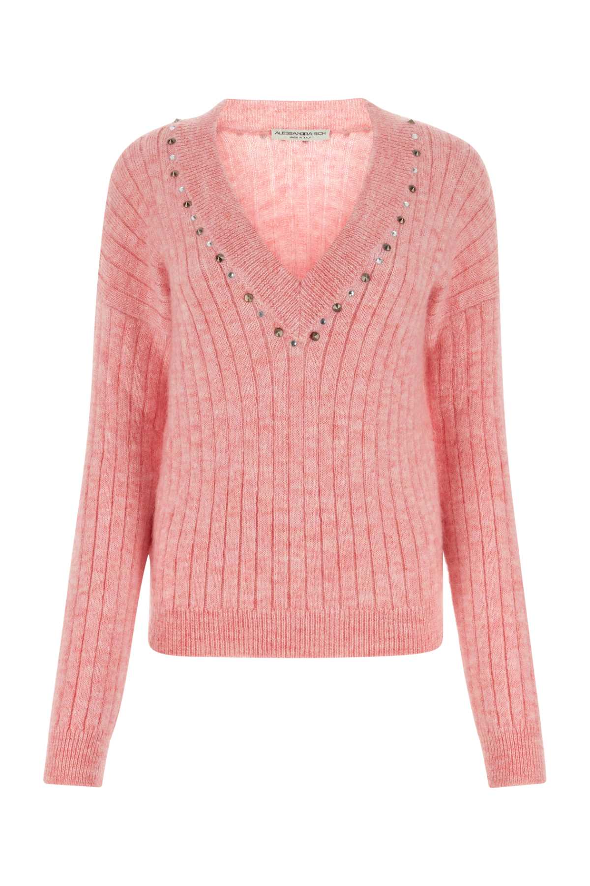 Melange Pink Wool Blend Sweater