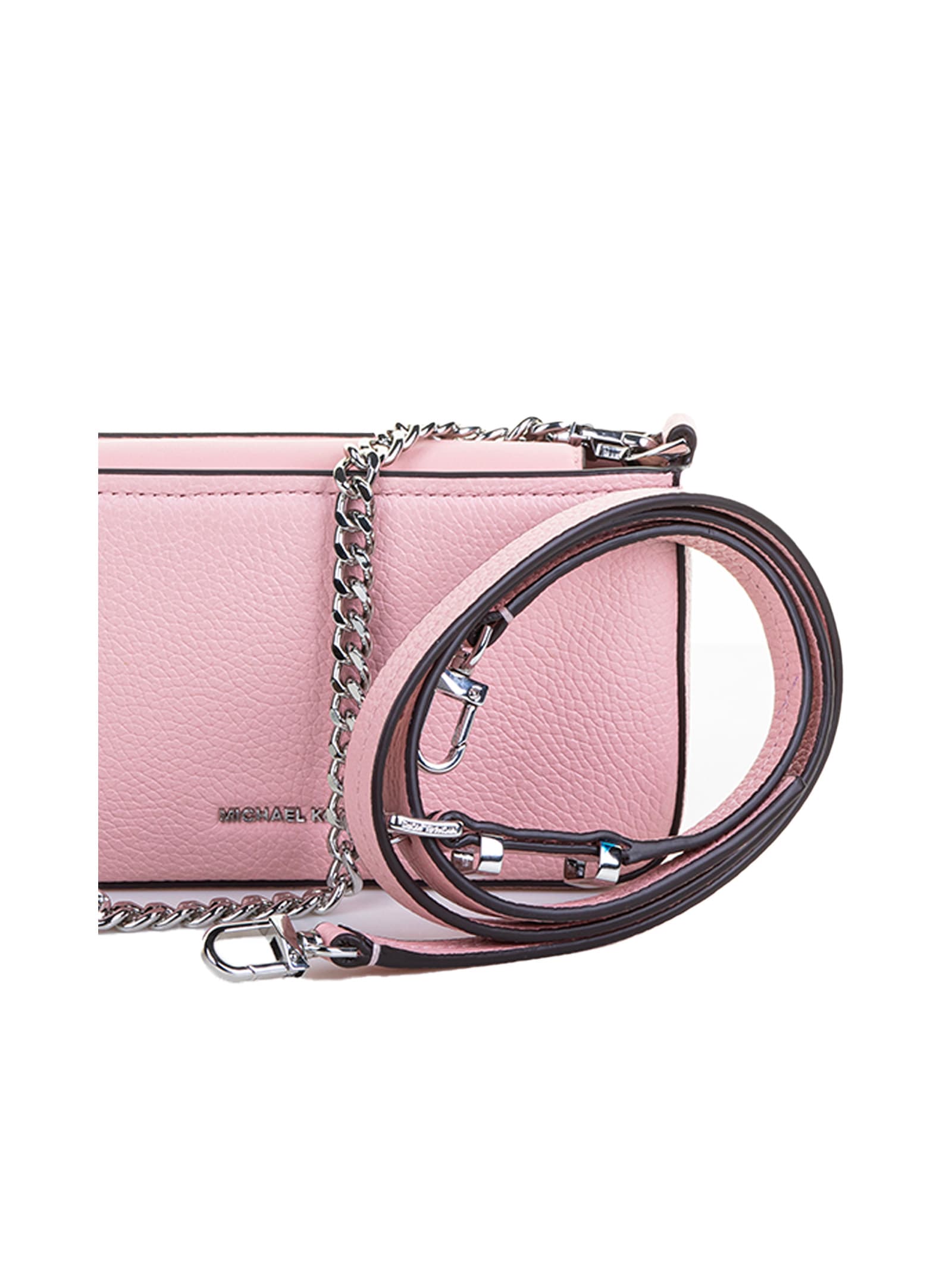 Michael Kors Bryant Small Pochette In Pebbled Leather In Smokey Rose