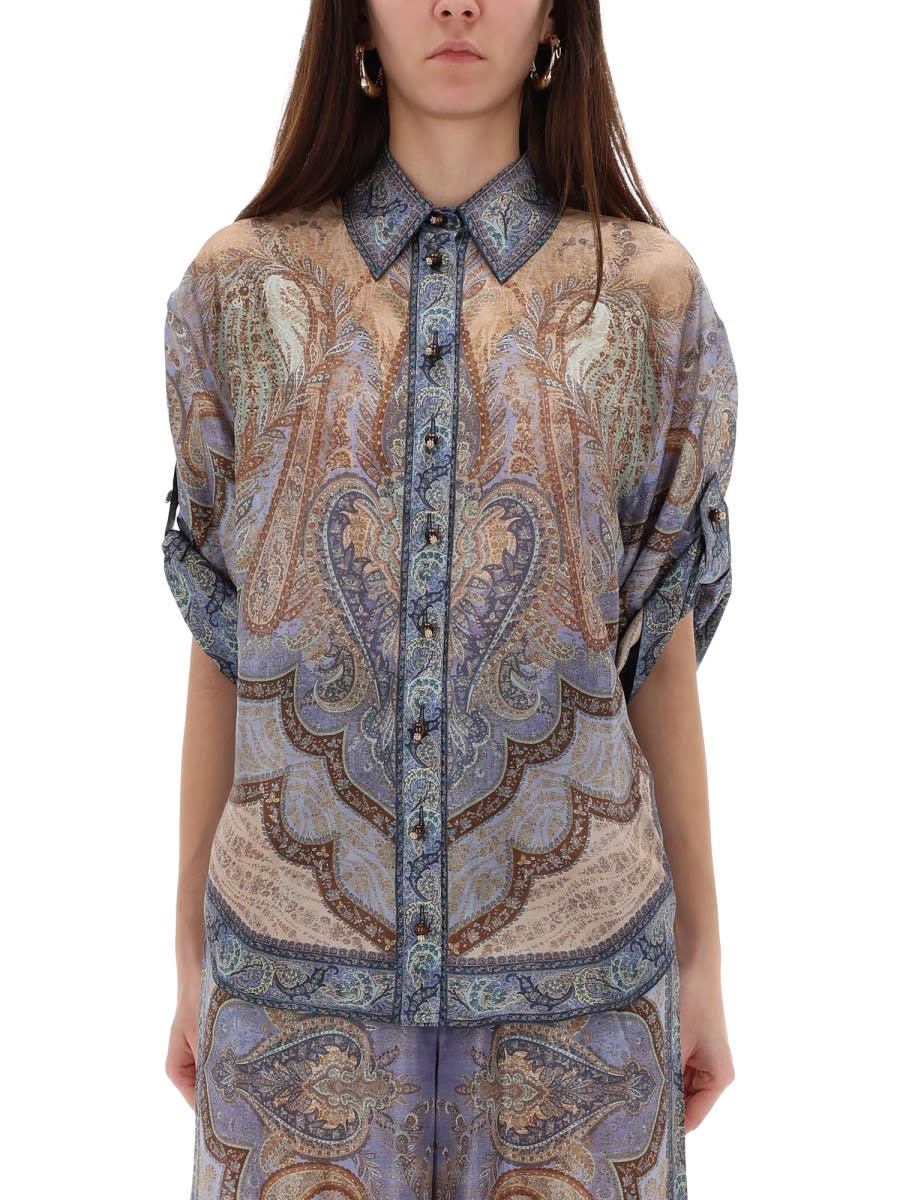 Zimmermann Shirt Wanderlust Short Sleeve In Multi
