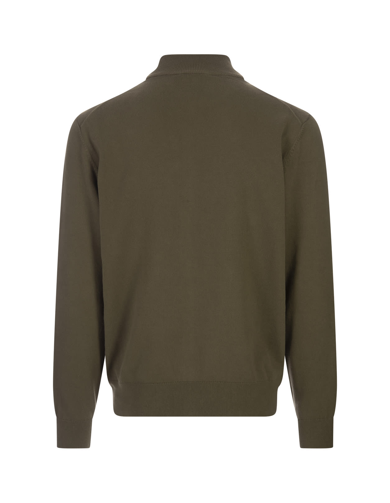 Shop Hugo Boss Military Green Knitted Cardigan With Zip