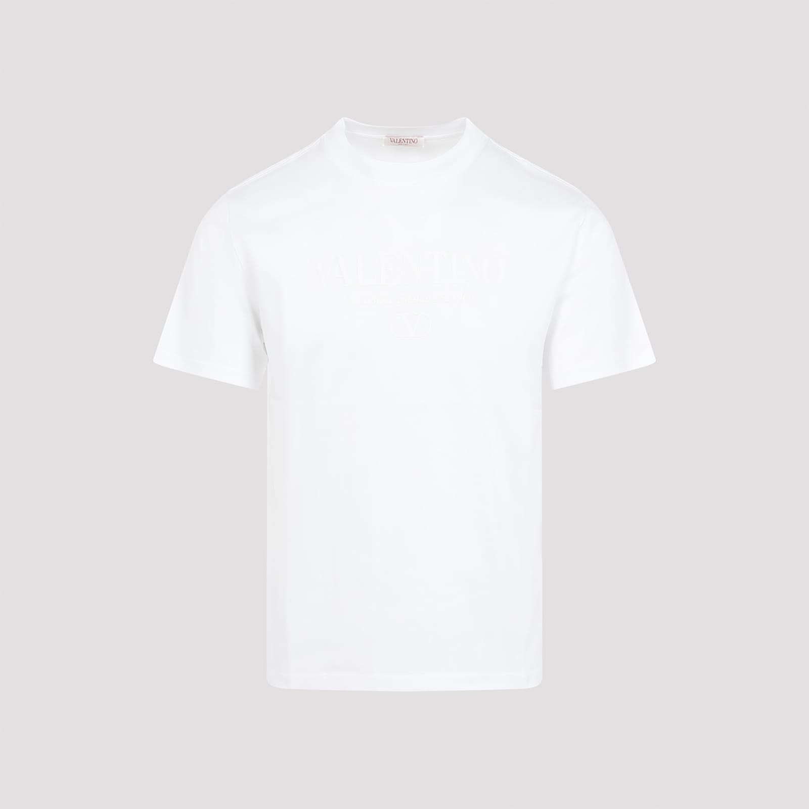 Shop Valentino Cotton T-shirt In Bo Bianco