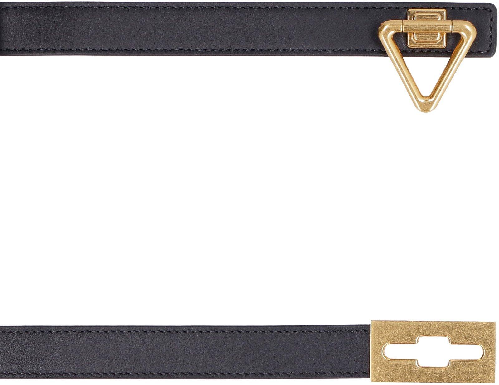 Shop Bottega Veneta Triangle Buckle Belt In Black