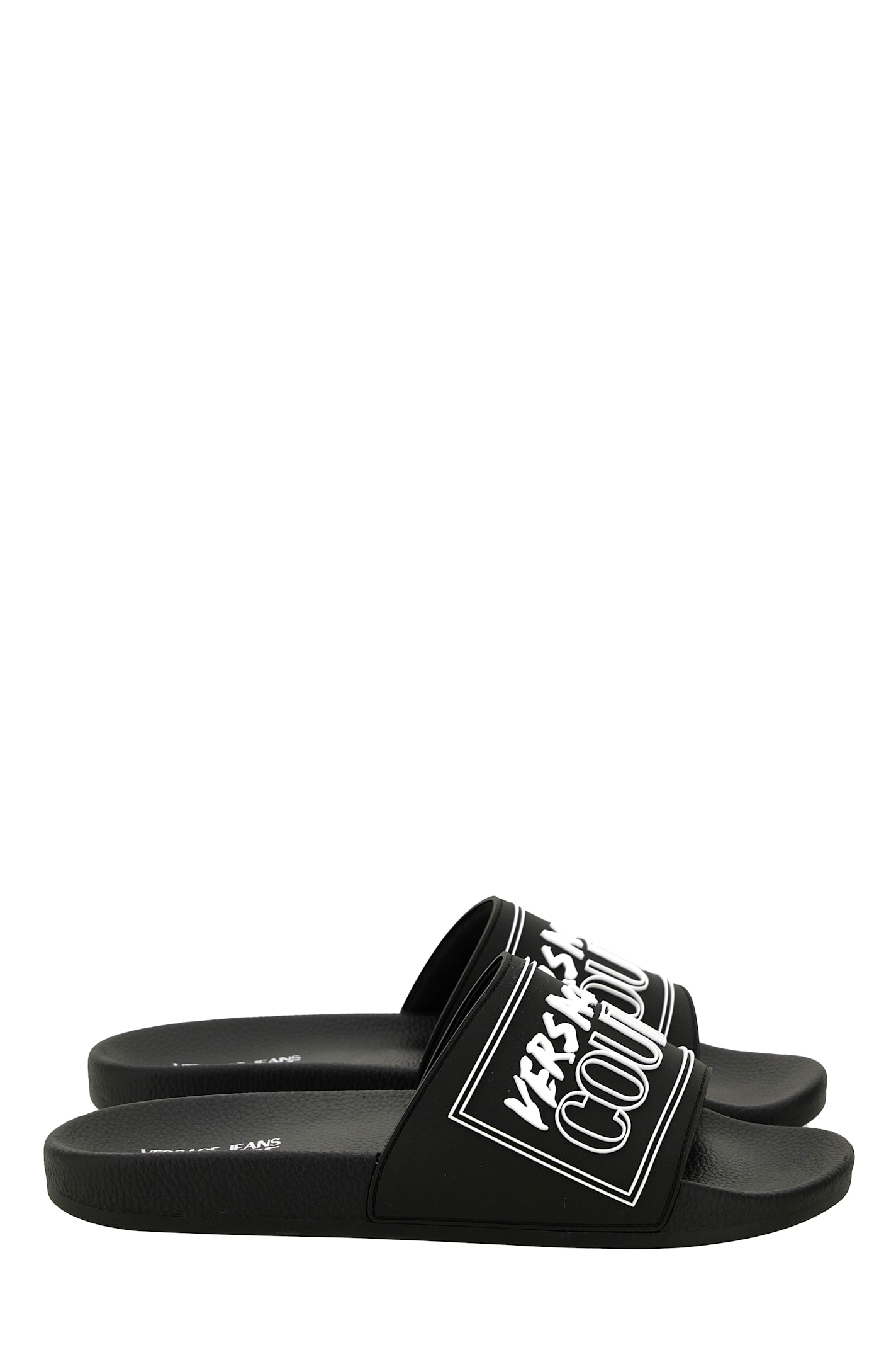 Versace Jeans Couture Pool Slides In Black
