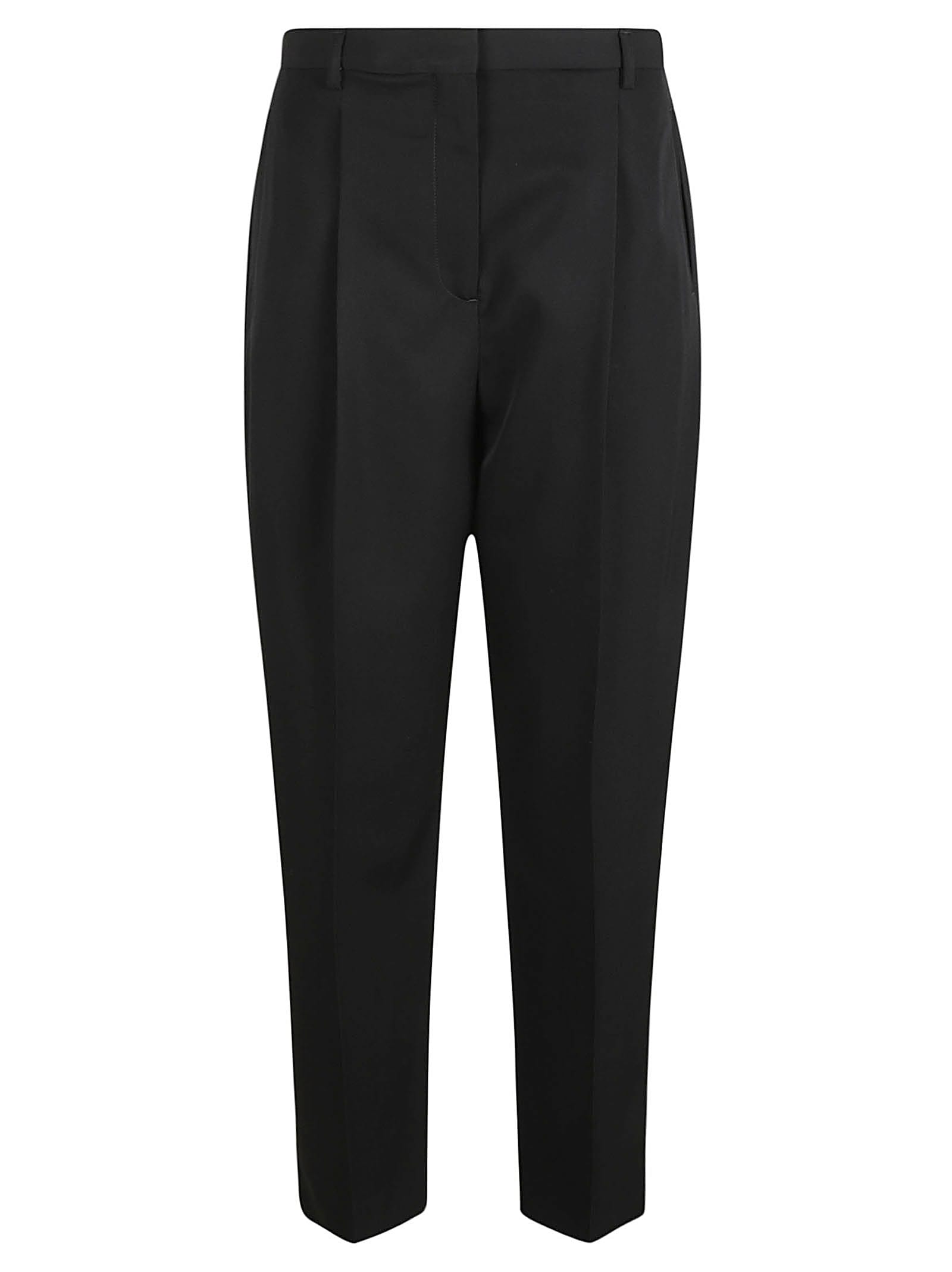Tory Burch Wool Twilled Tailored Trousers In Black
