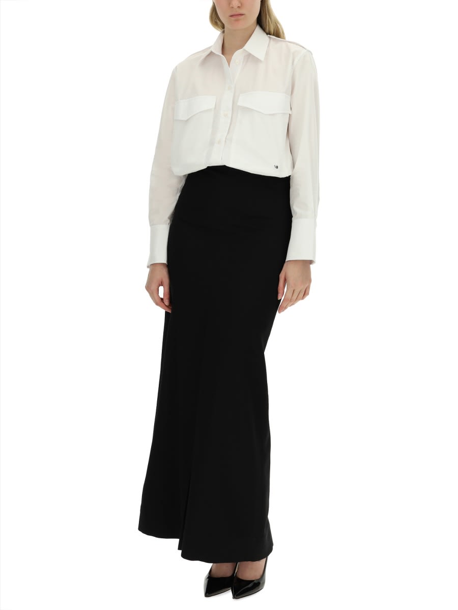 Shop Victoria Beckham Oversize Pocket Shirt In White