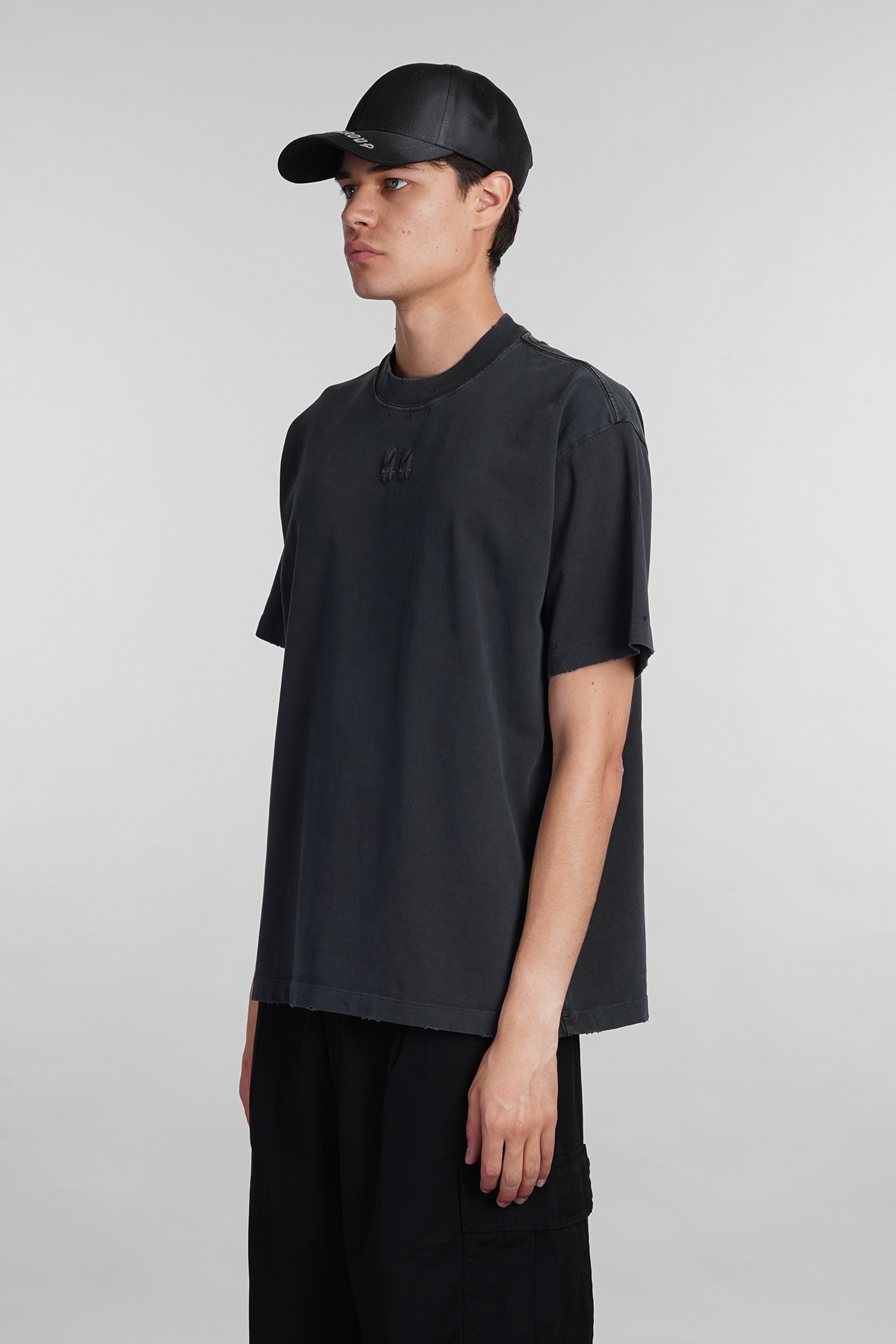 Shop 44 Label Group T-shirt In Black Cotton In Nero