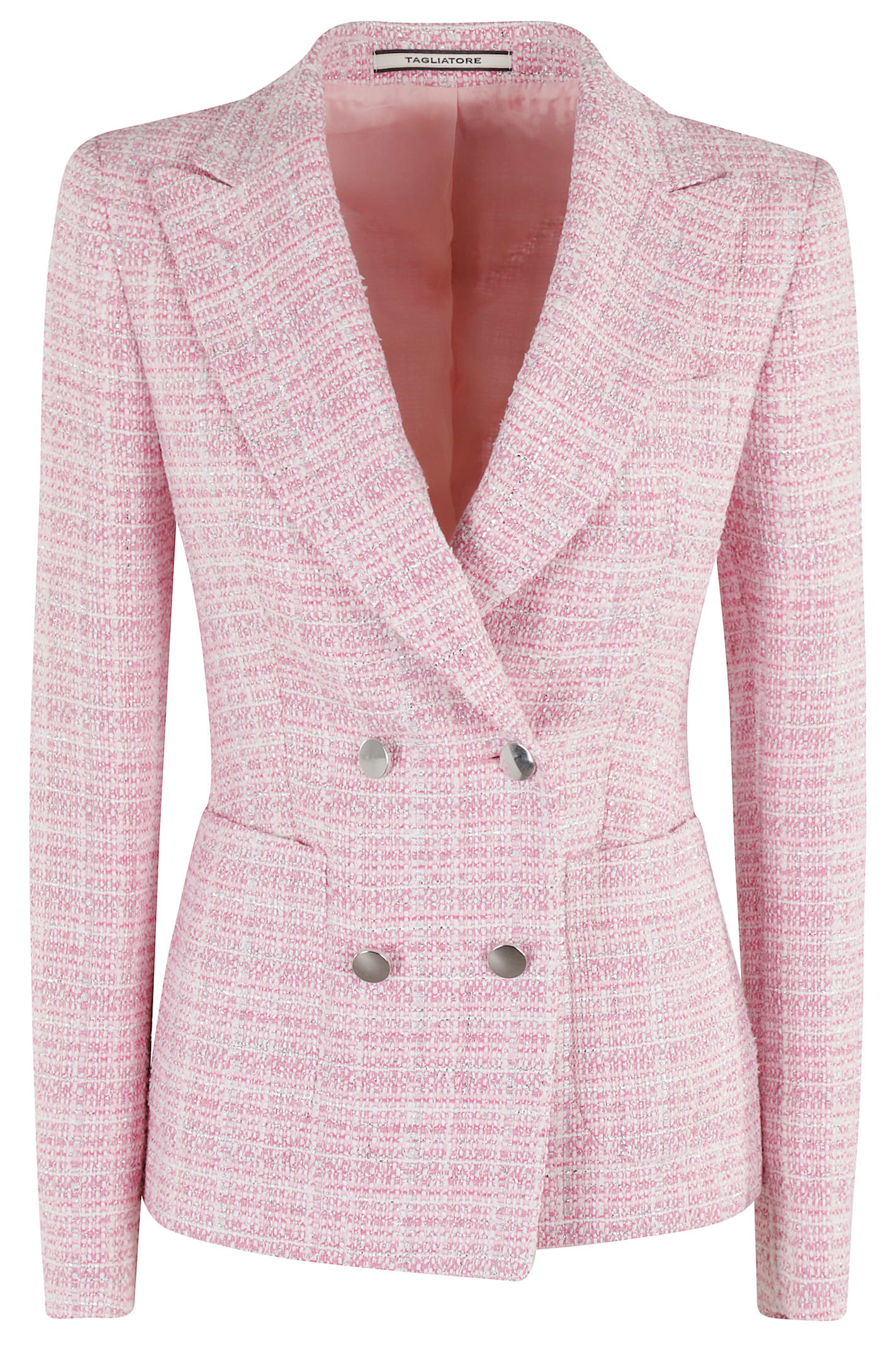 Tagliatore Double-breasted Blazer With Tailored Silhouette In Rosa