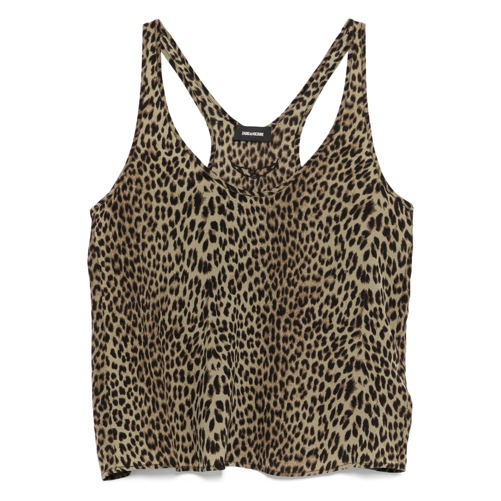 Zadig & Voltaire Tarysa Leopard Print Tank Top In Brown