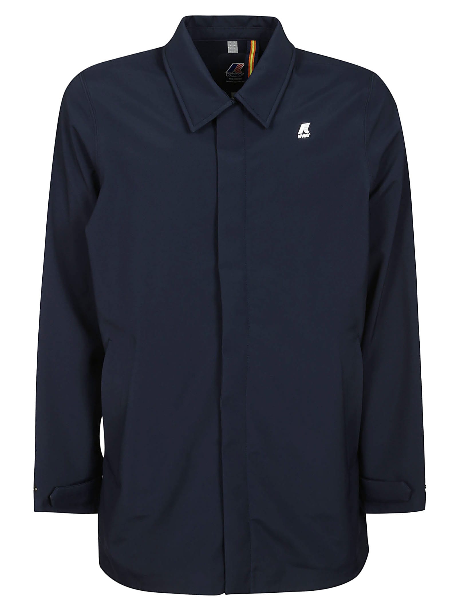 K-way Benny Long Windbreaker In Blu