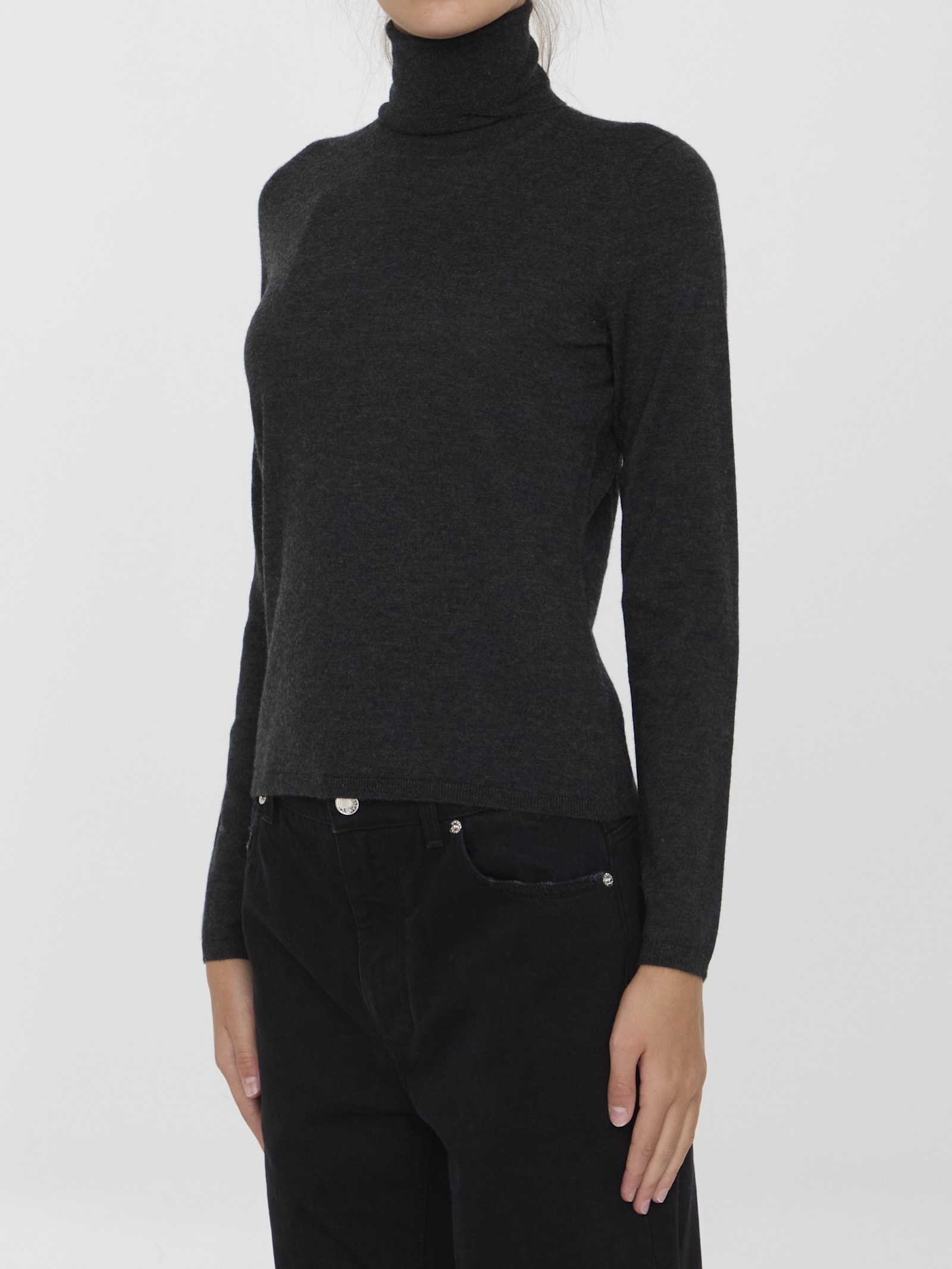 Shop Max Mara Adda Turtleneck Sweater In Grey