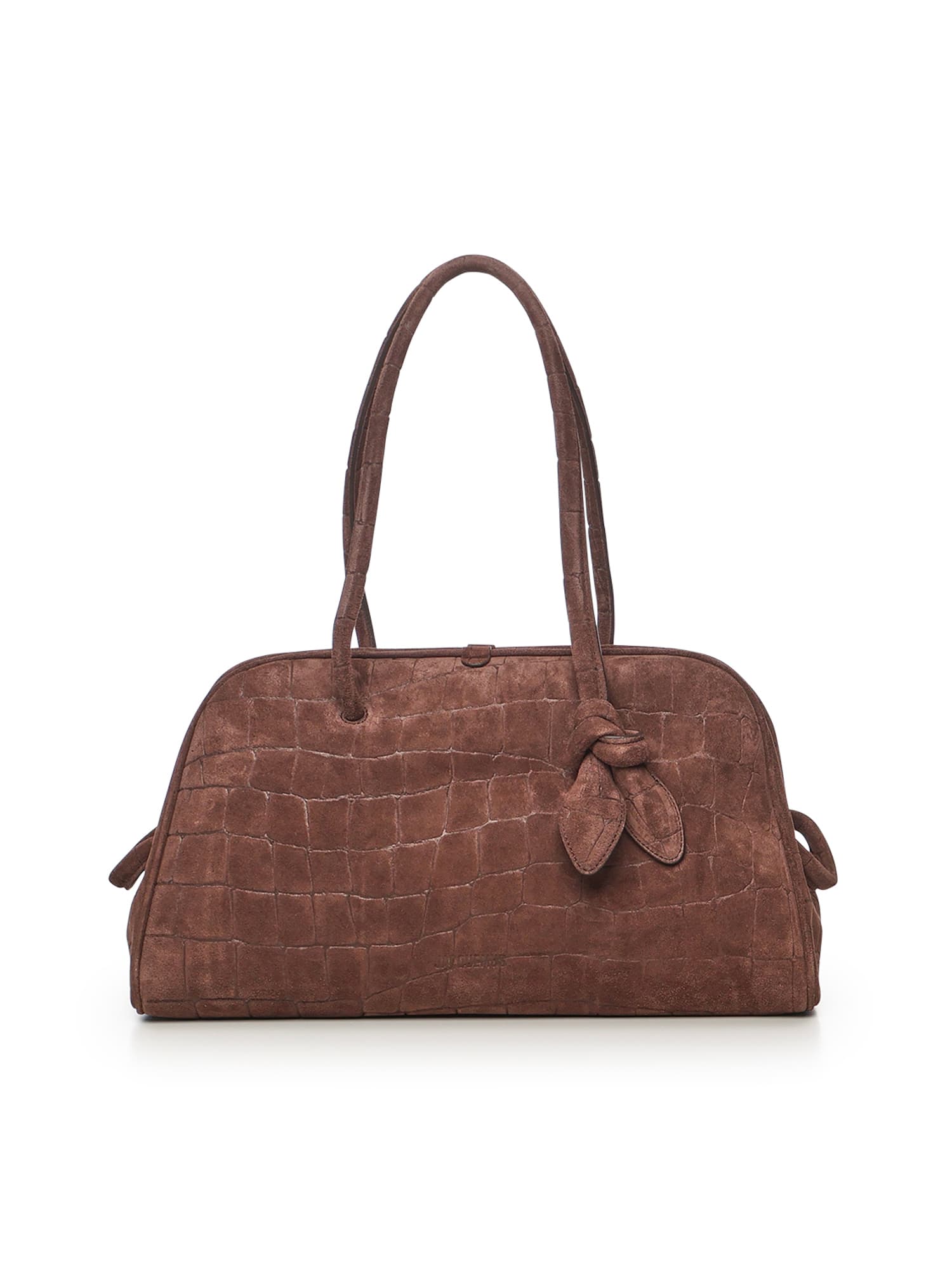 Jacquemus Suede Bowling Bag In Brown