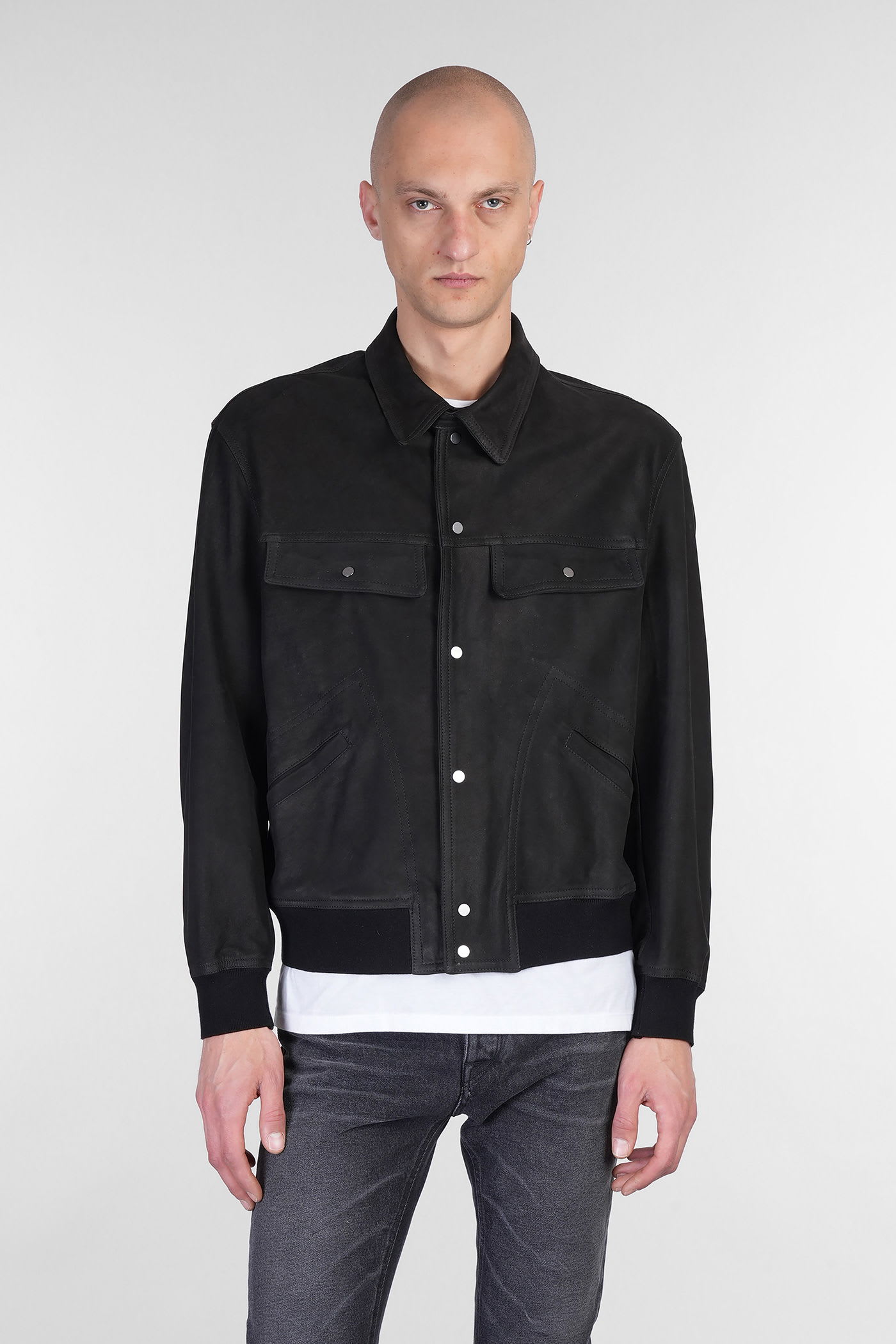 Leather Jacket In Black Leather