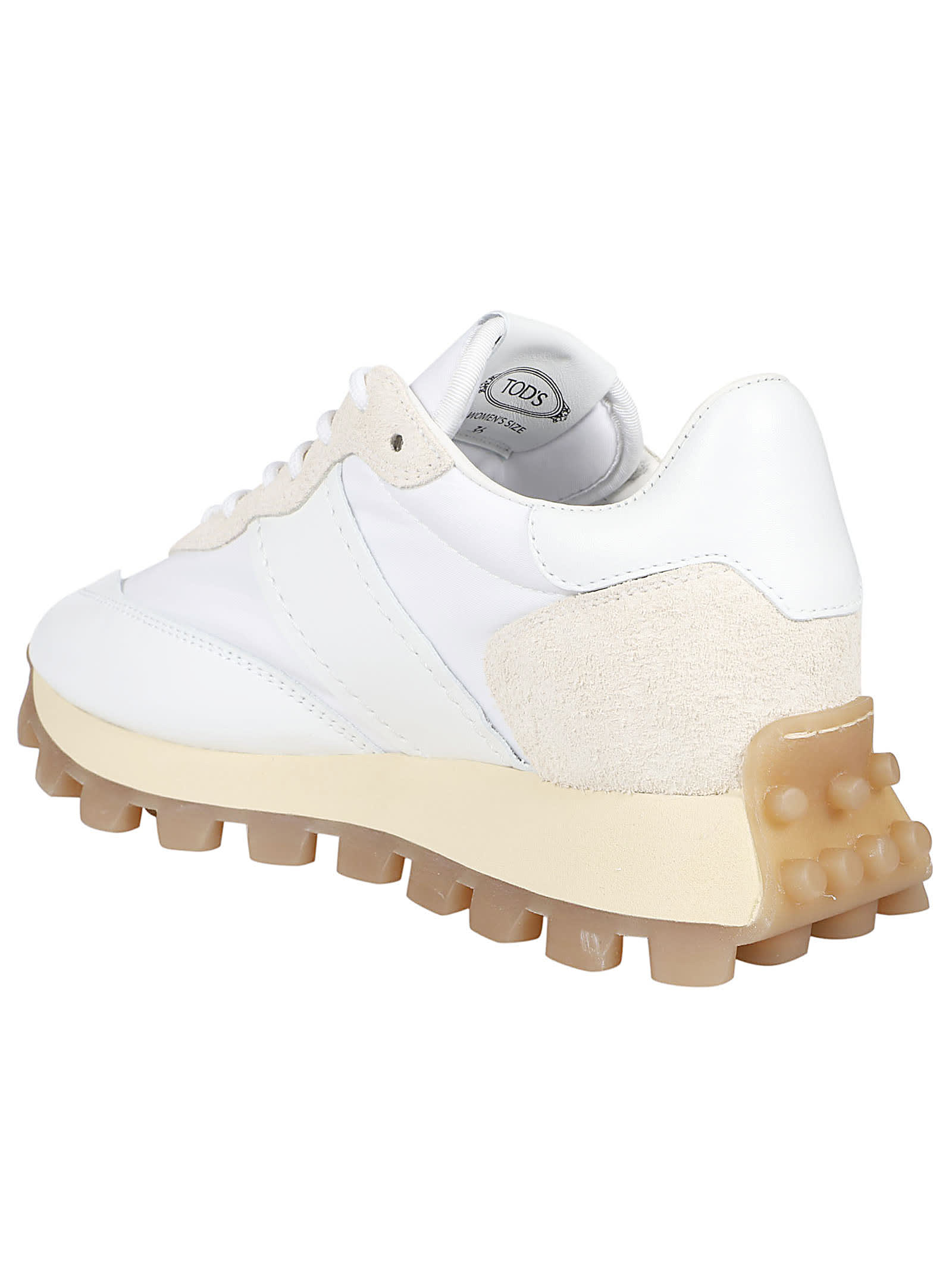 Shop Tod's Run 25k Sneakers In Bianco/bianco Lana