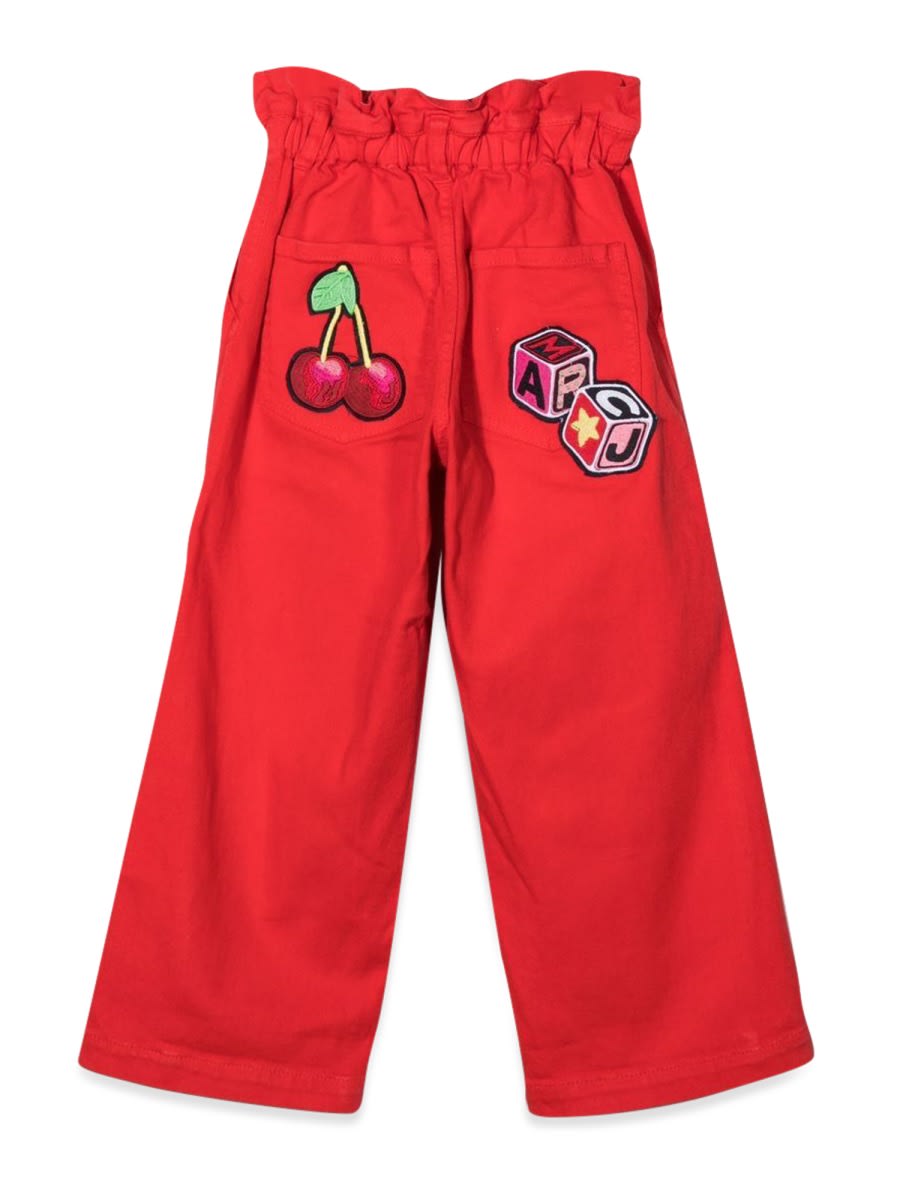 Shop Marc Jacobs Wide Leg Pants Patch On The Back In Red