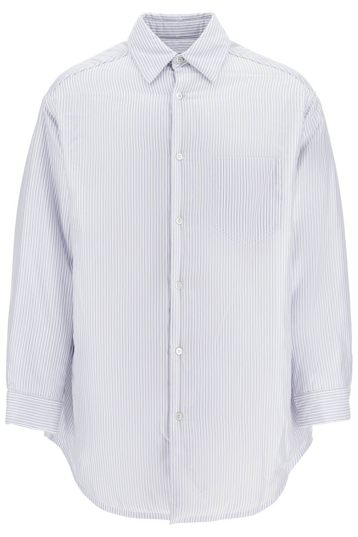 MAISON MARGIELA STRIPED PADDED OVERSHIRT WITH 