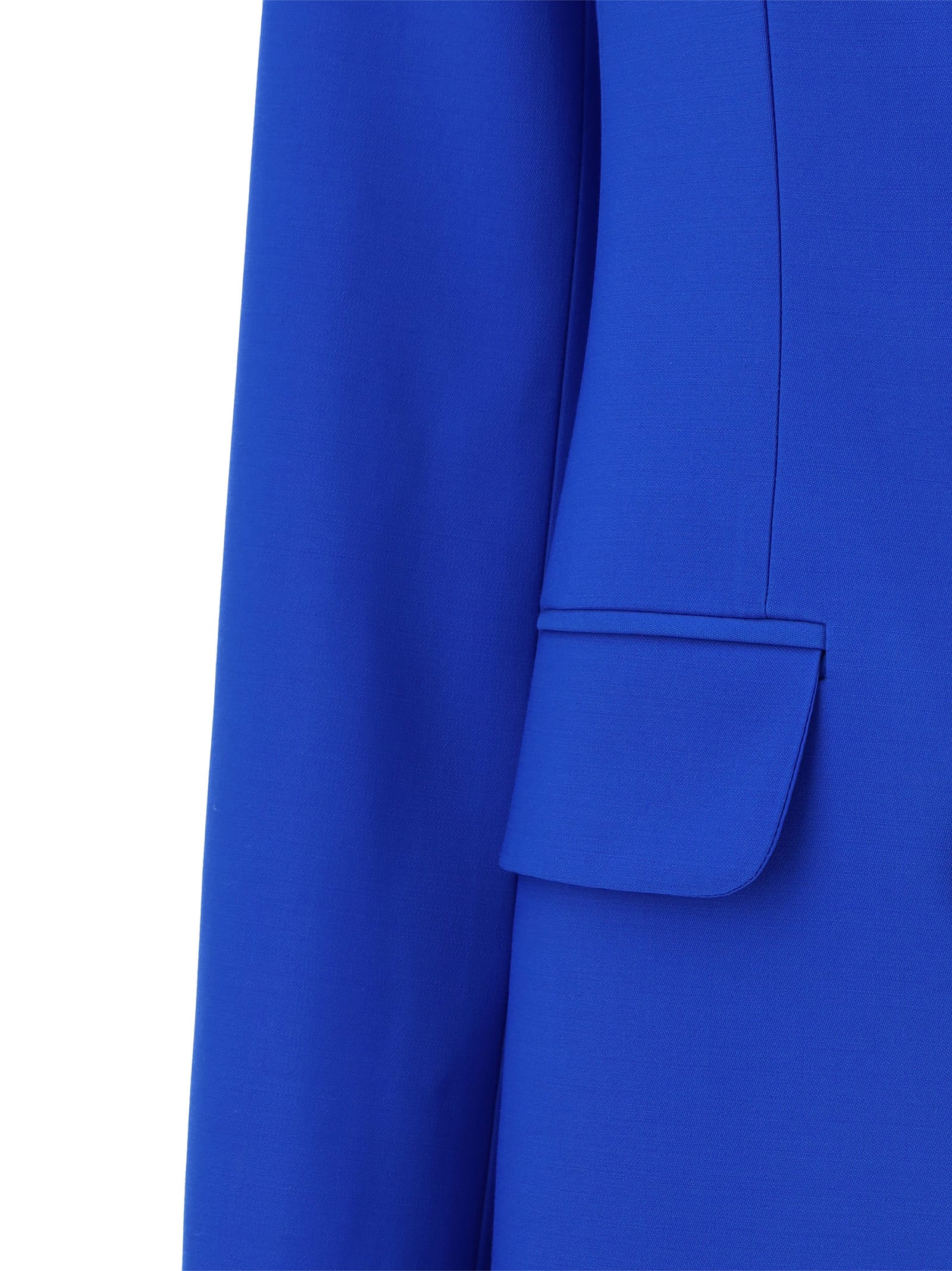 Alexander Mcqueen Double-breasted Structured Jacket With Wide Lapels In Blu