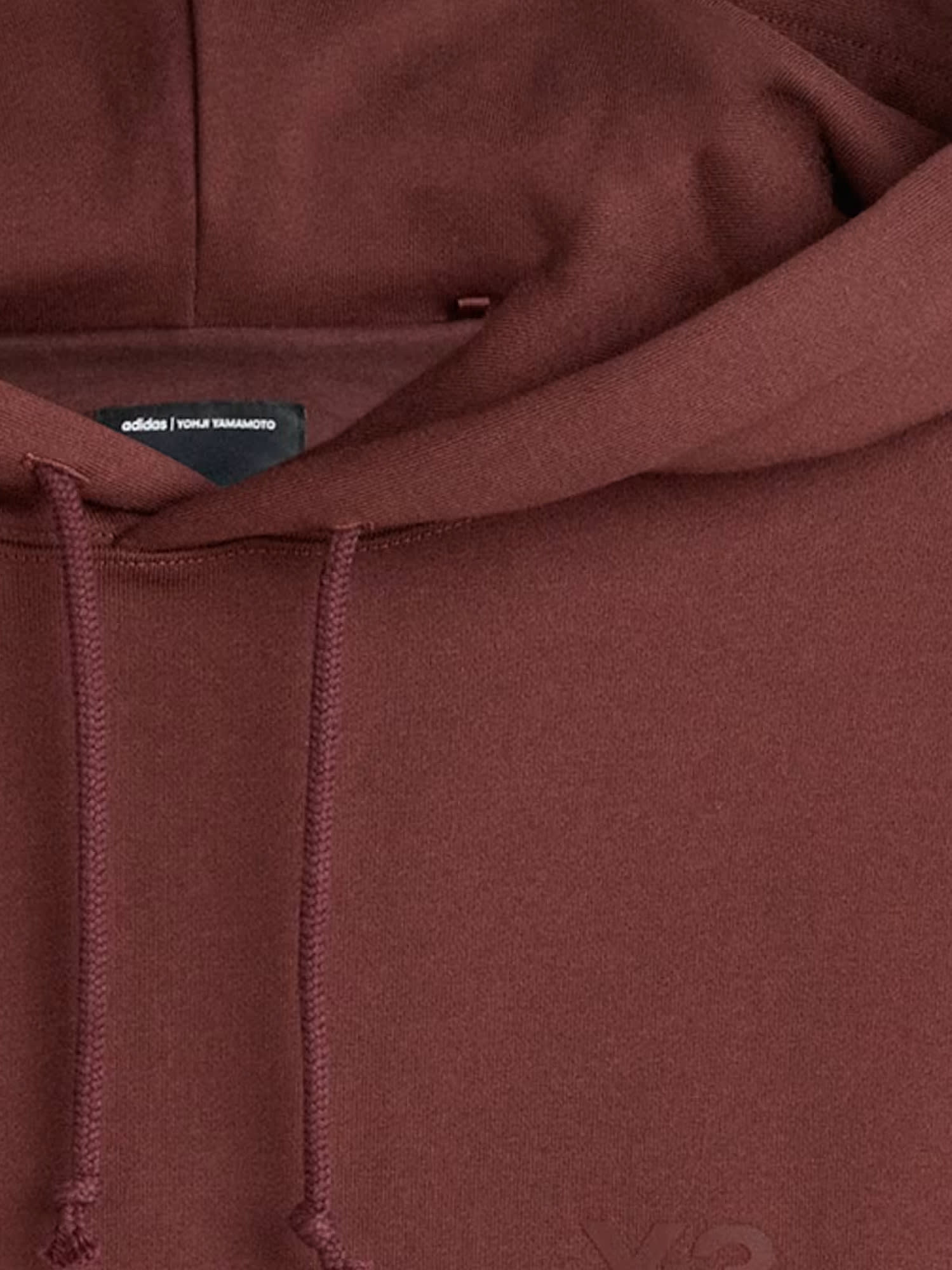 Y-3 Cotton Blend Hooded Sweatshirt In Brown