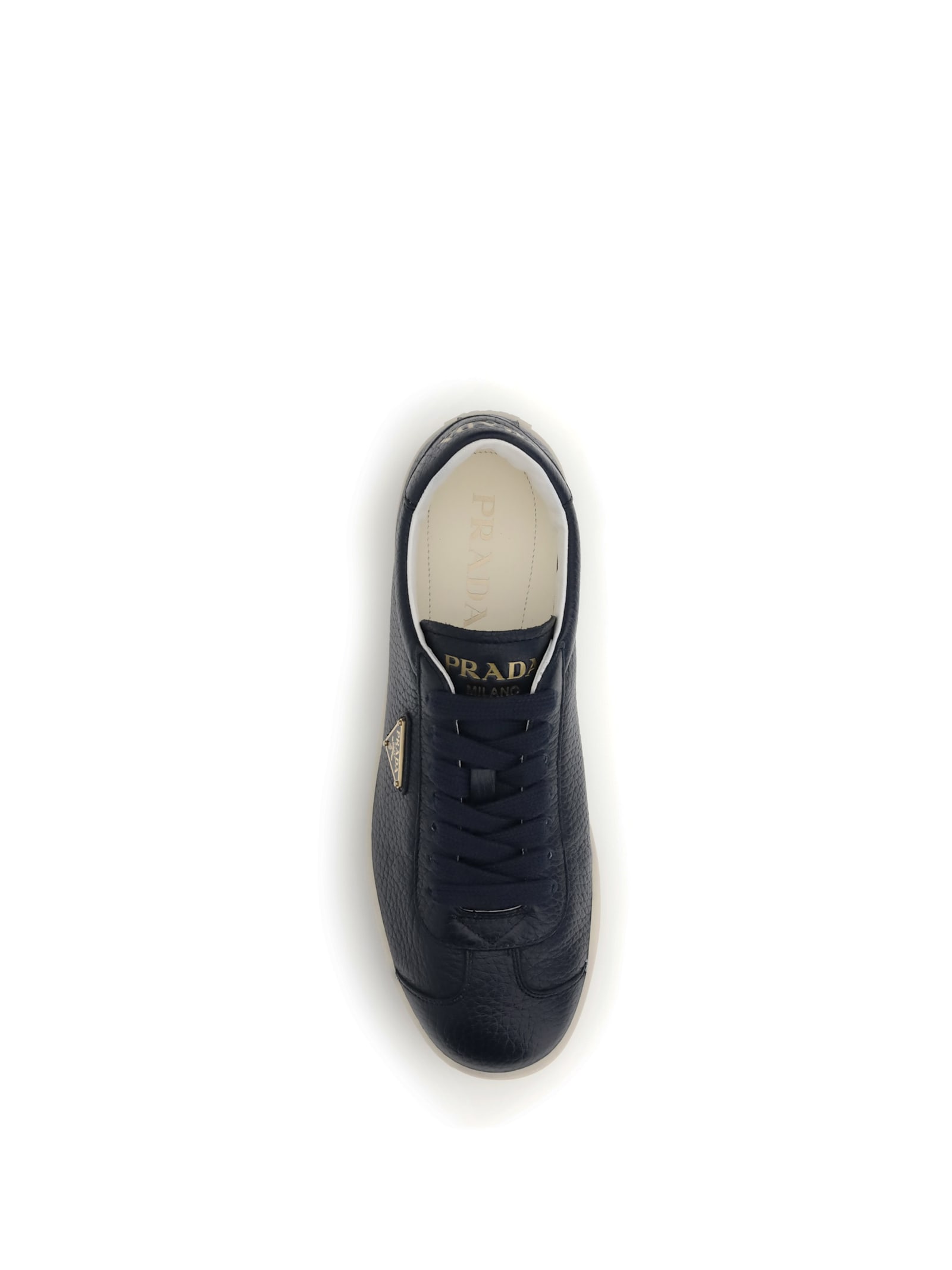 Prada Round-toe Low-top Casual Shoes In Black