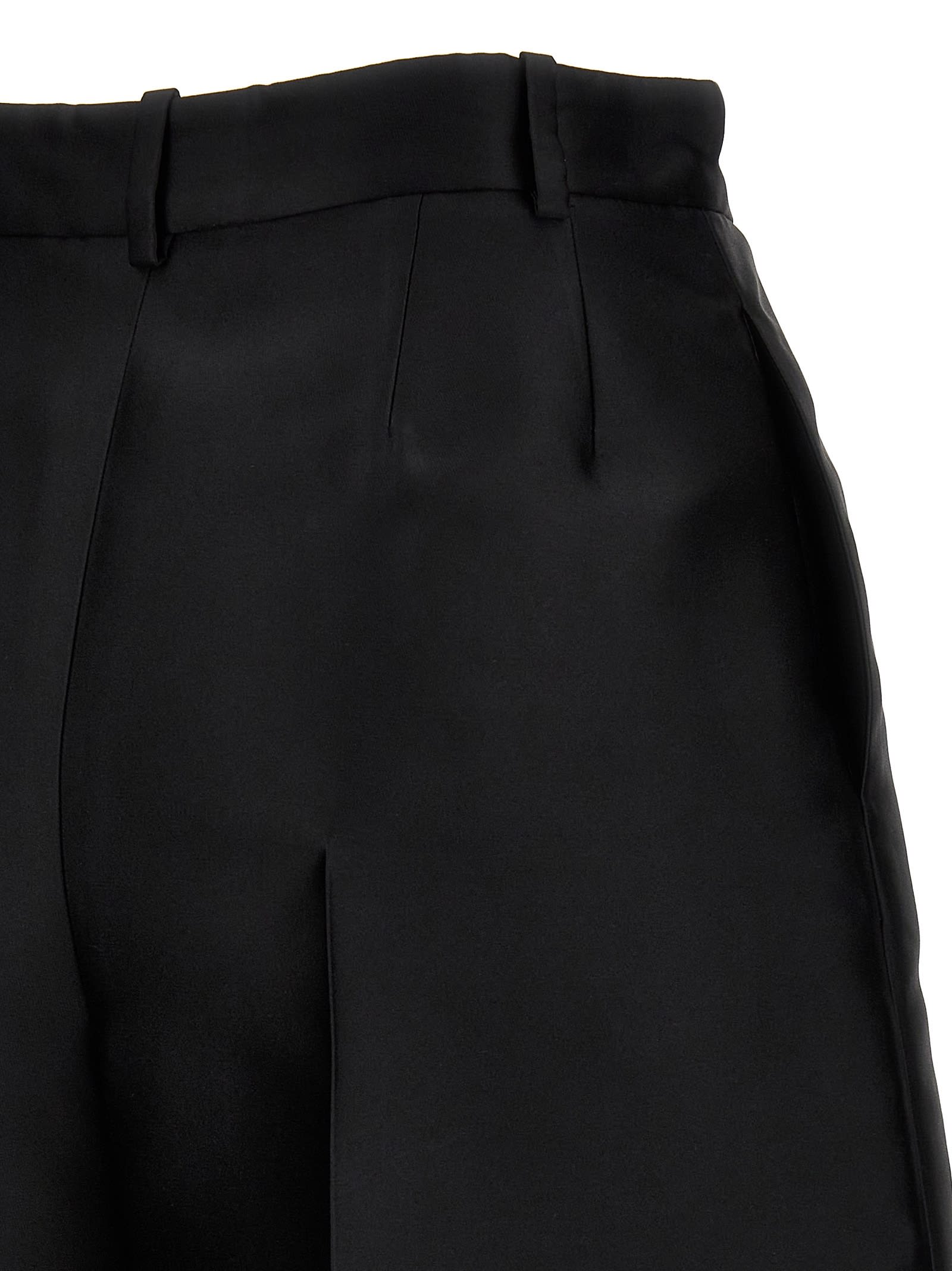 Shop Giambattista Valli Satin Shorts In Black