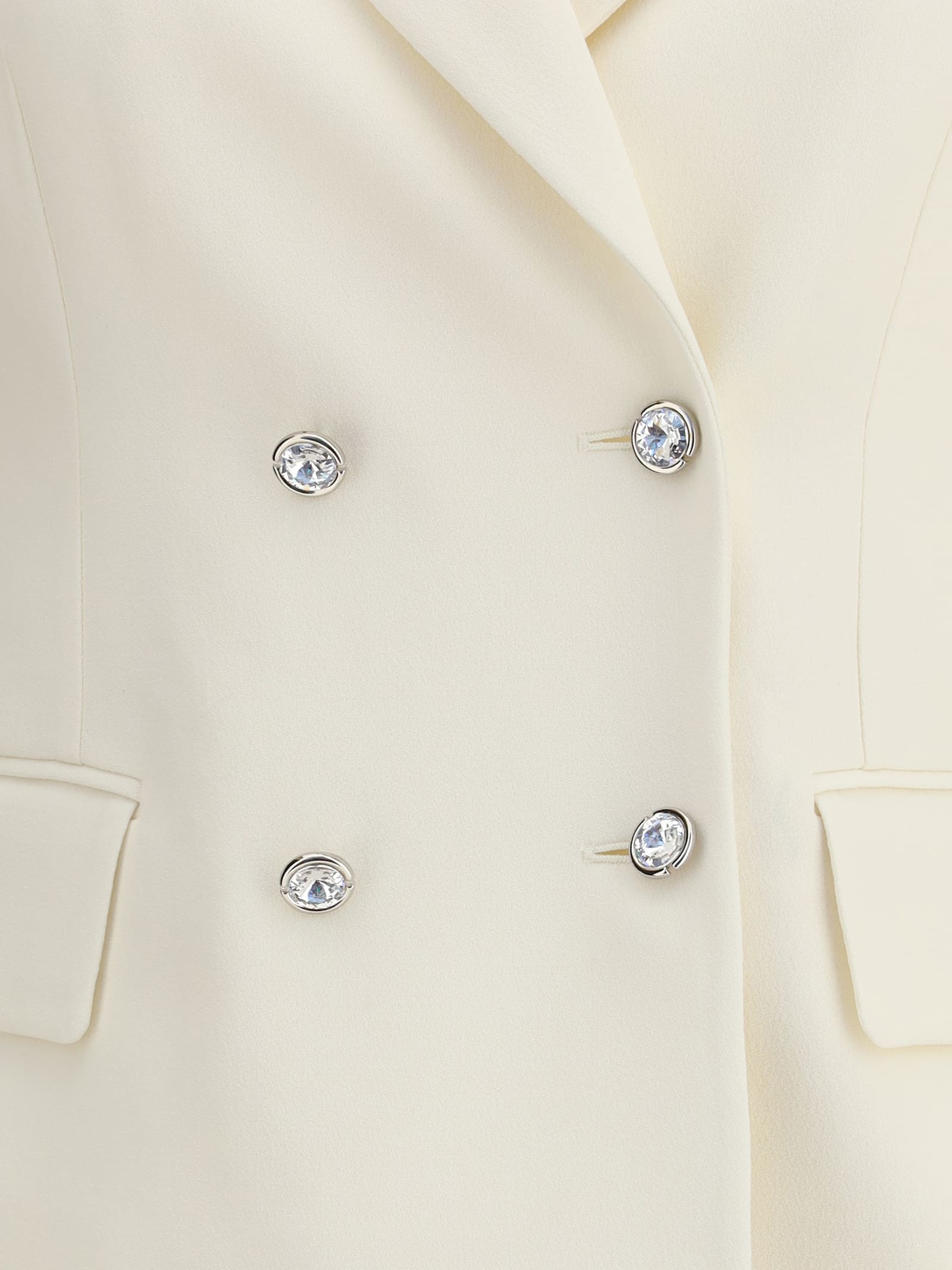 Alessandra Rich Crystal-embellished Double-breasted Jacket In Neutral