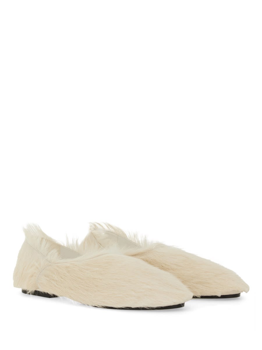 Shop Jil Sander Low Leather Slippers In Ivory