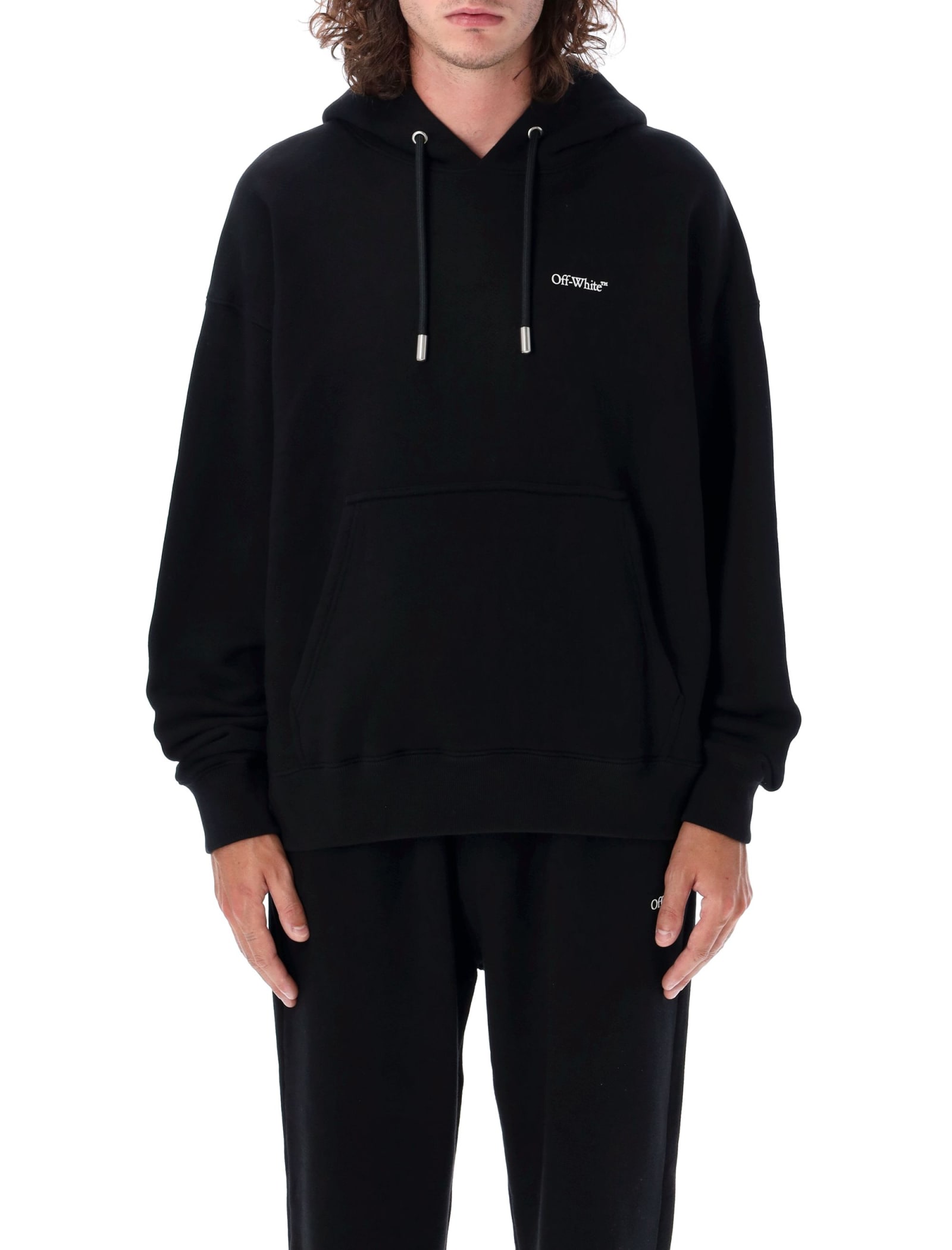 Shop Off-white Windy Arrow Skate Hoodie In Black White