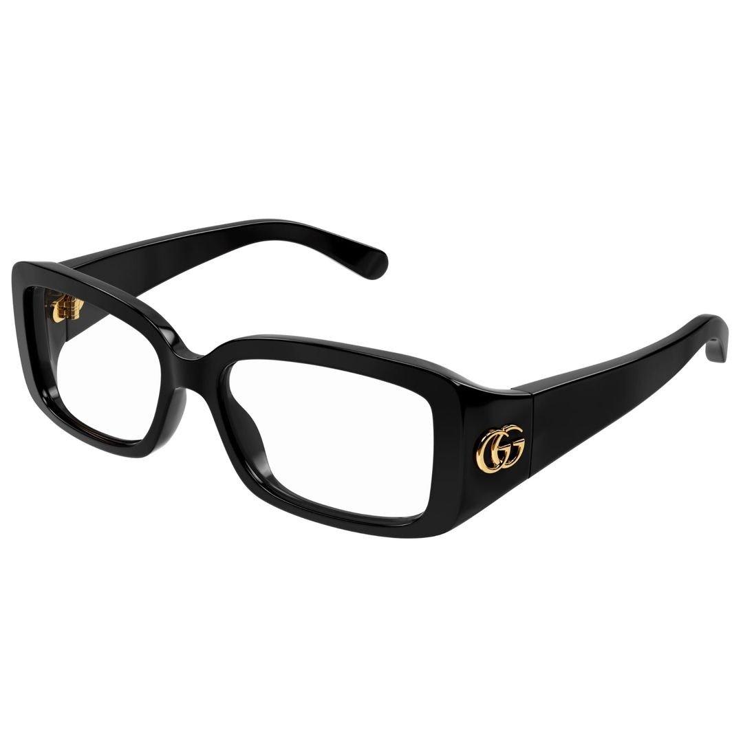 Shop Gucci Rectangular Frame Glasses In 001 Black Black Transpare