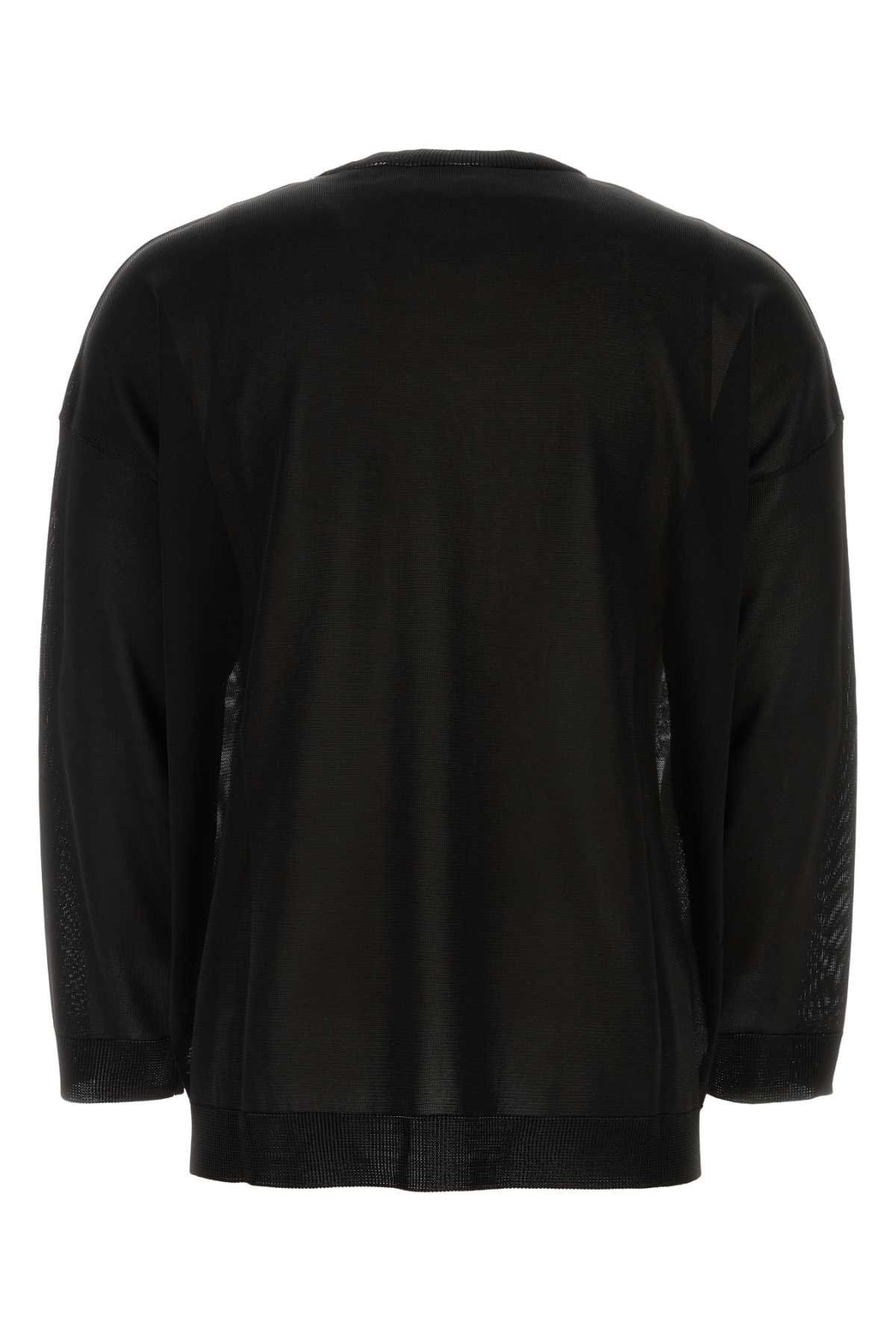 Valentino Black Viscose Sweater In Neroavoriogrigio