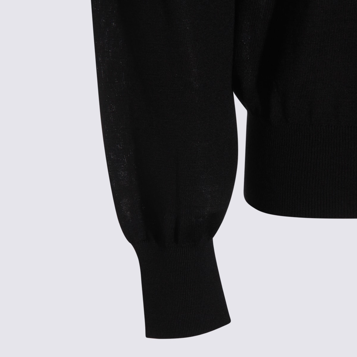 Saint Laurent Black Wool Knitwear In Black