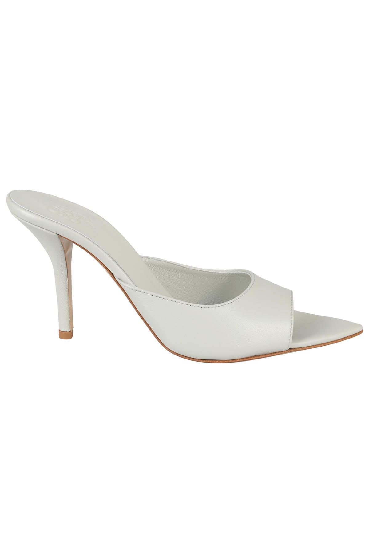 Gia Borghini Giaborghini Perni 04 Pointy Open Toe Mule In Stone Gray