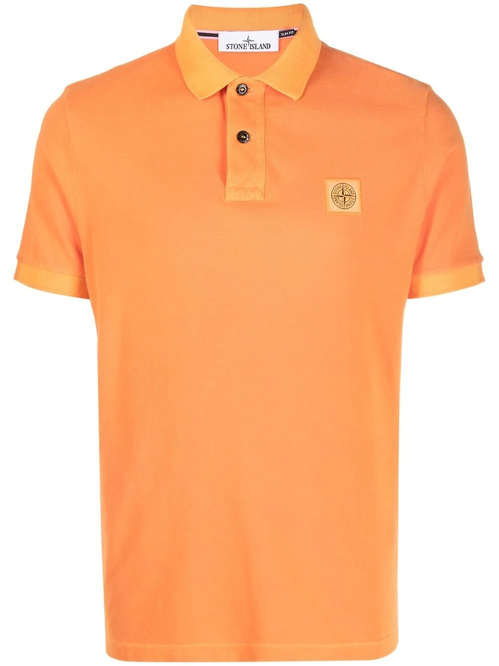 STONE ISLAND ORANGE PIGMENT DYED SLIM FIT POLO SHIRT