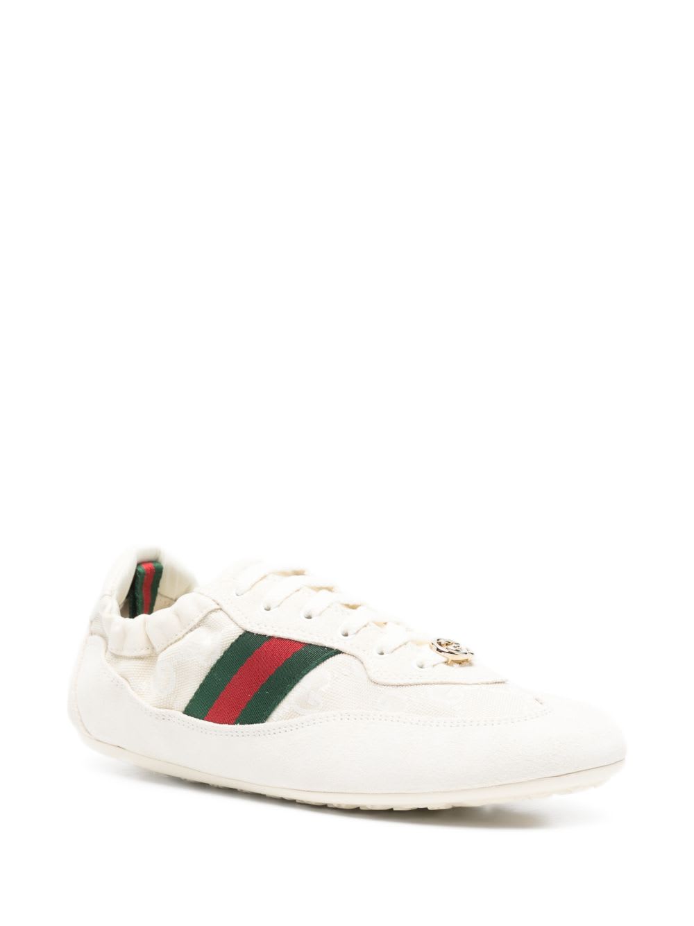 Gucci Shift Sneakers Embroidered Accents Low Top Sole In Neutral