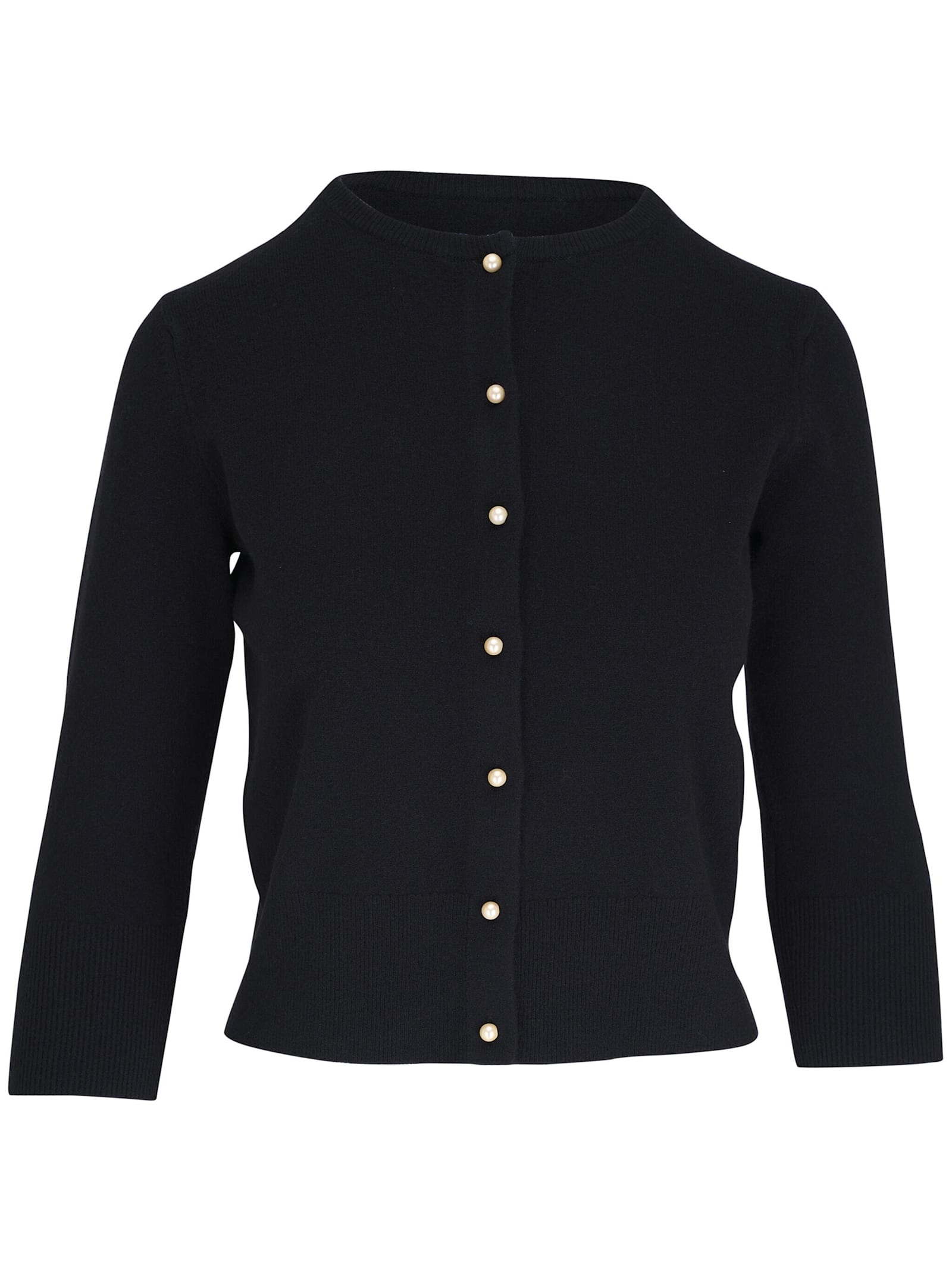 Shop Vince Pearl Button Cardigan In Blk Black