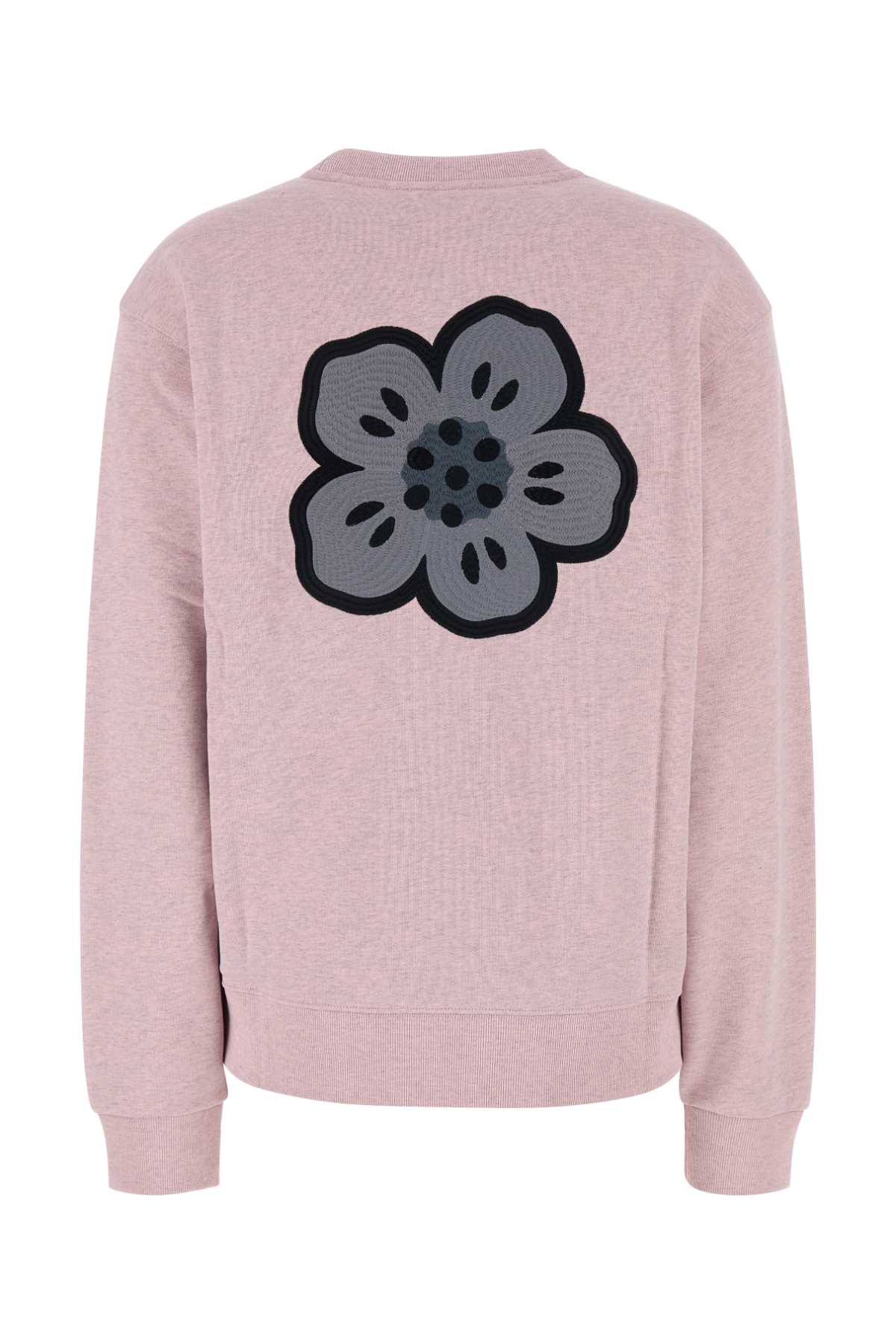 Kenzo Melange Pink Cotton Oversize Sweatshirt In Purple