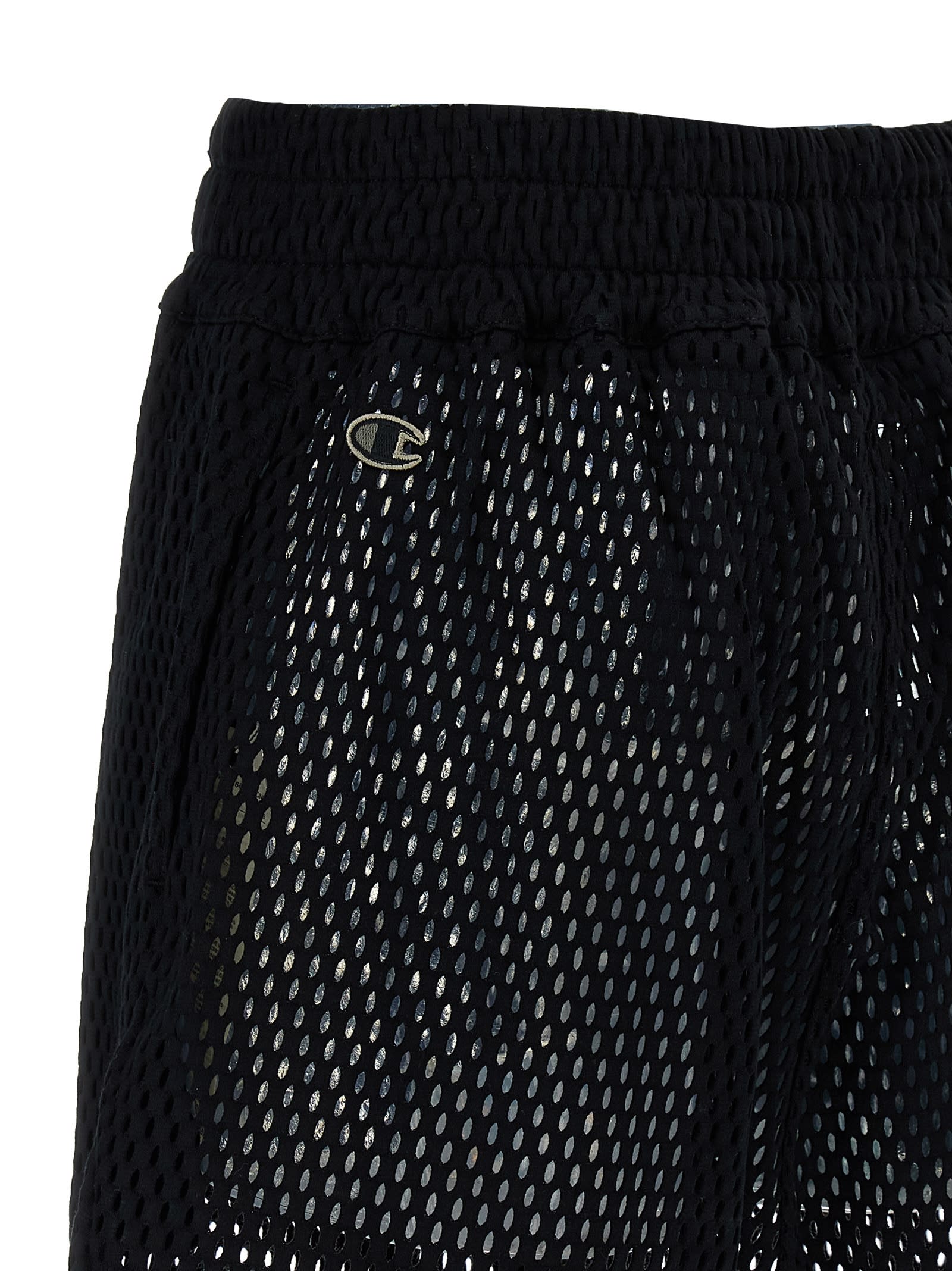 Rick Owens Champion Bermuda Mesh Waistband In Black