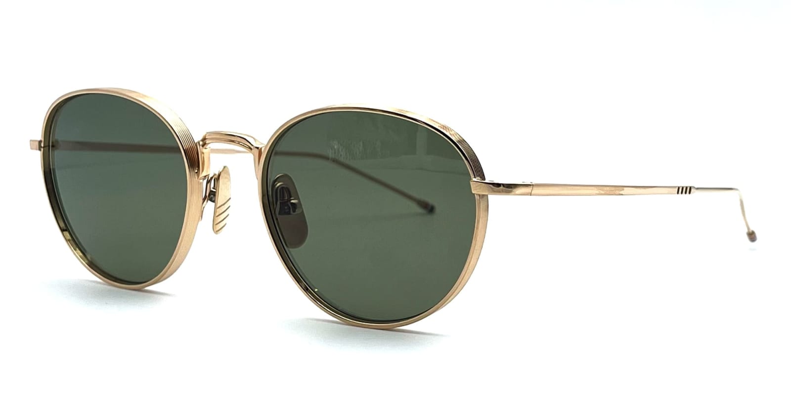 Shop Thom Browne Round - Gold Sunglasses In Silver