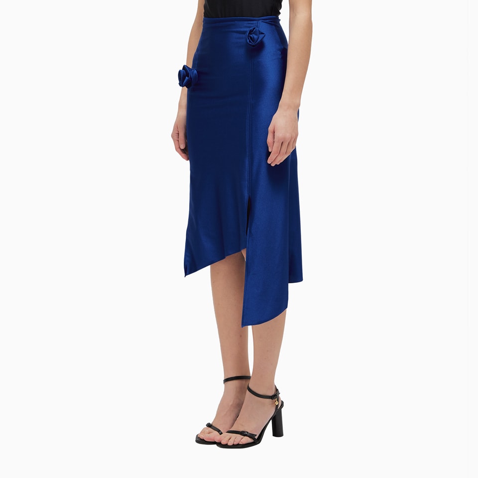 Shop Coperni Flower Skirt In Blue