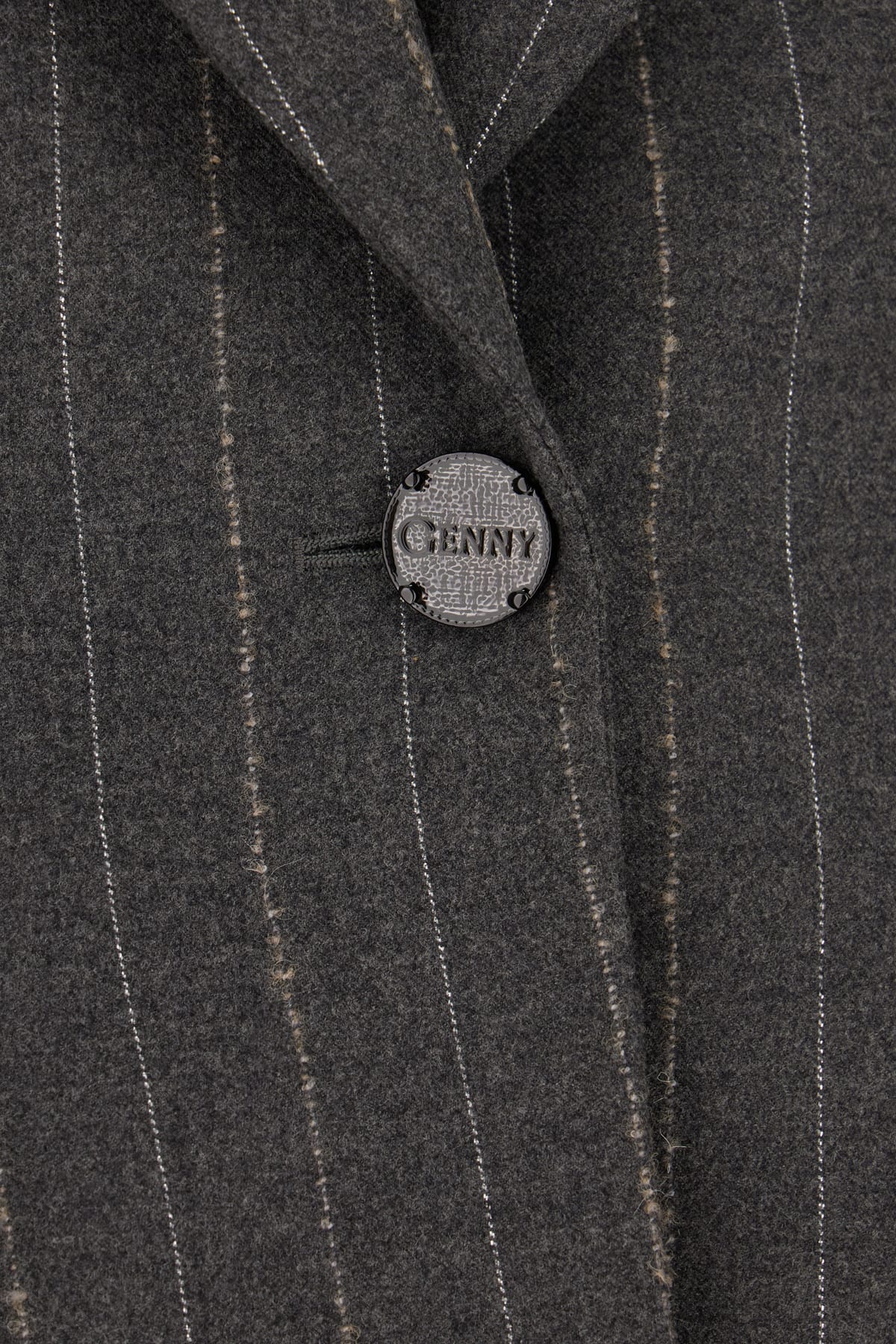 Shop Genny Dark Grey Stretch Wool Blazer In Gessato