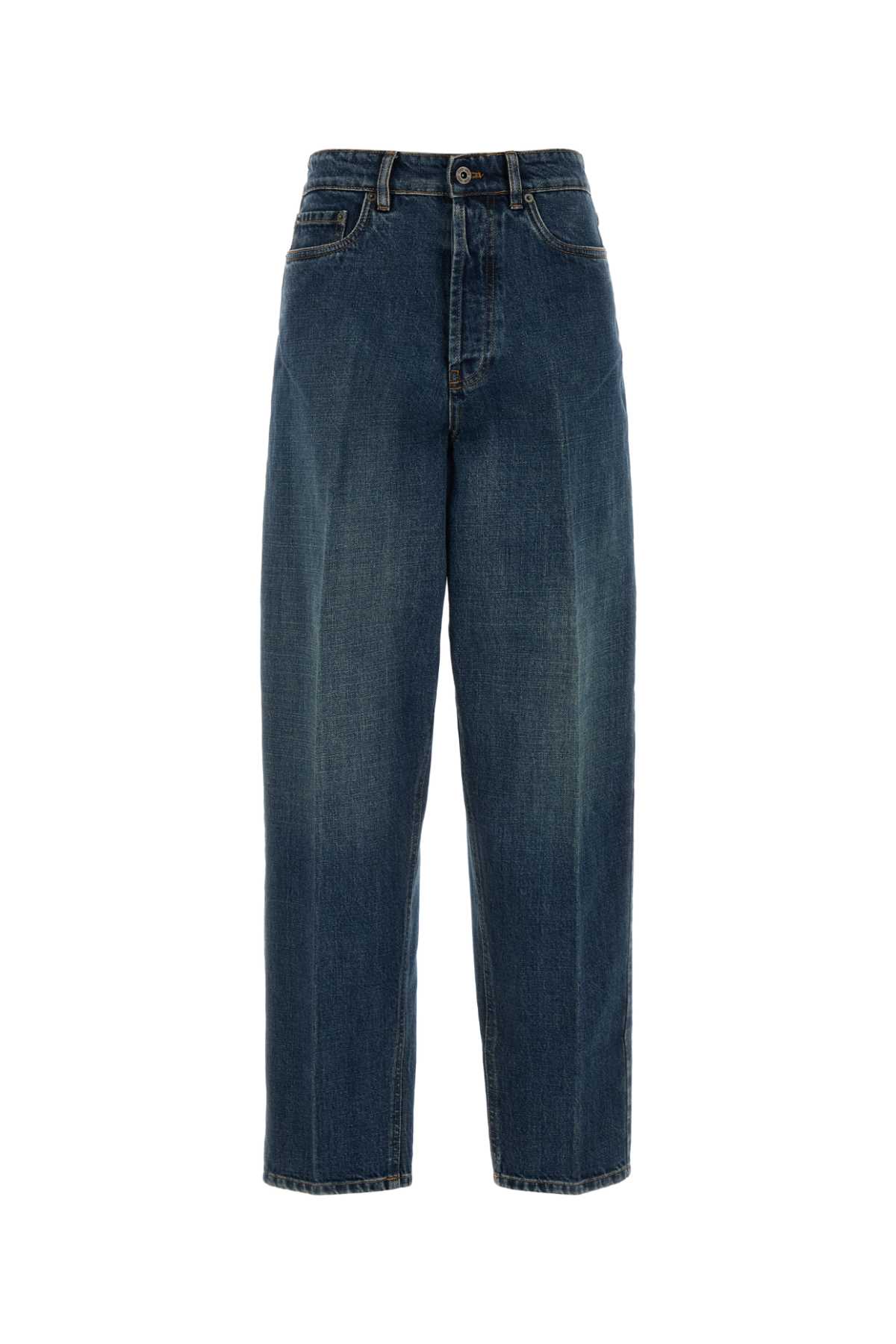 Miu Miu Denim Trousers Belt Loops Front And Back Pockets In Blue